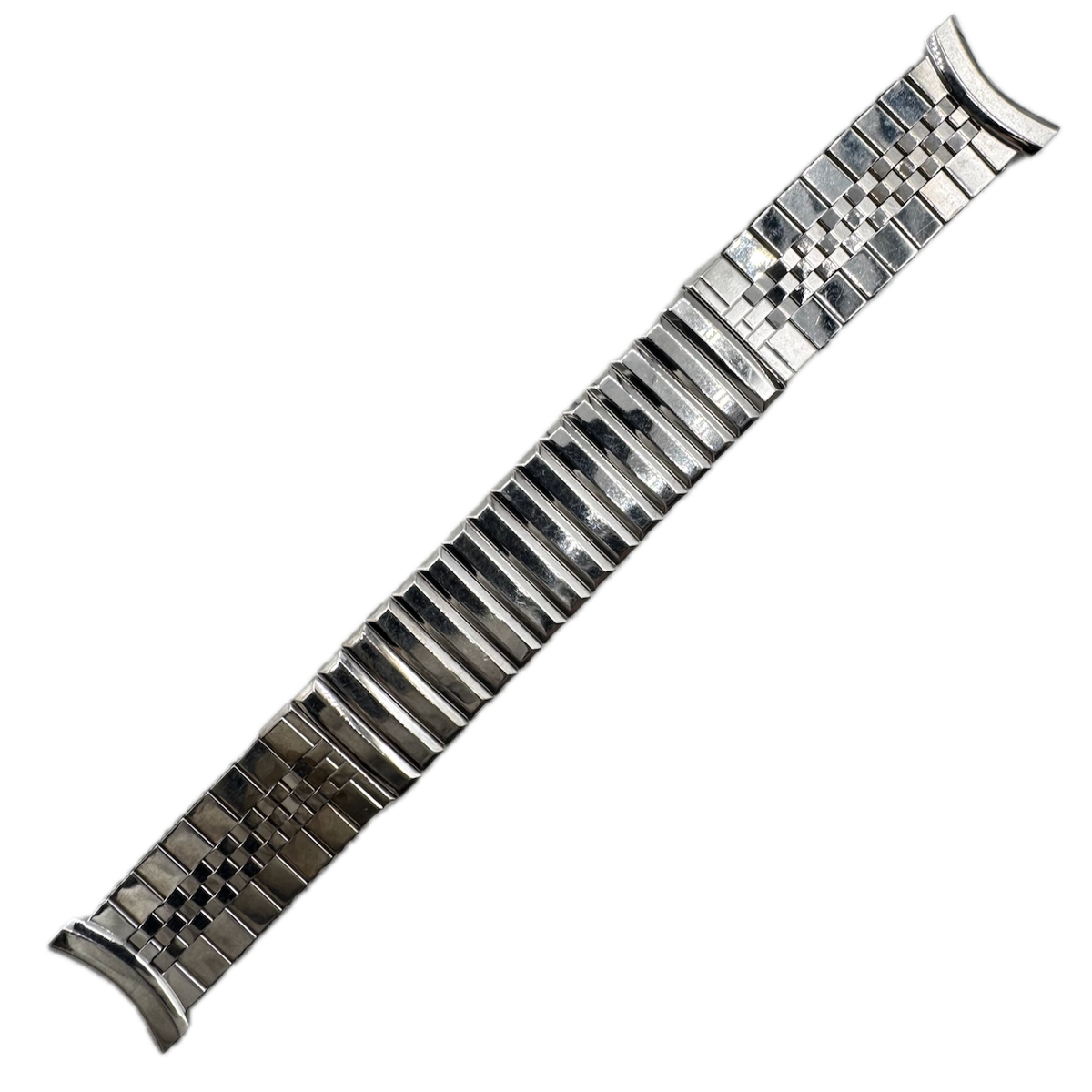 Vintage 19mm Kreisler Men's Wristwatch Bracelet 10k White GF Top Half Stretch