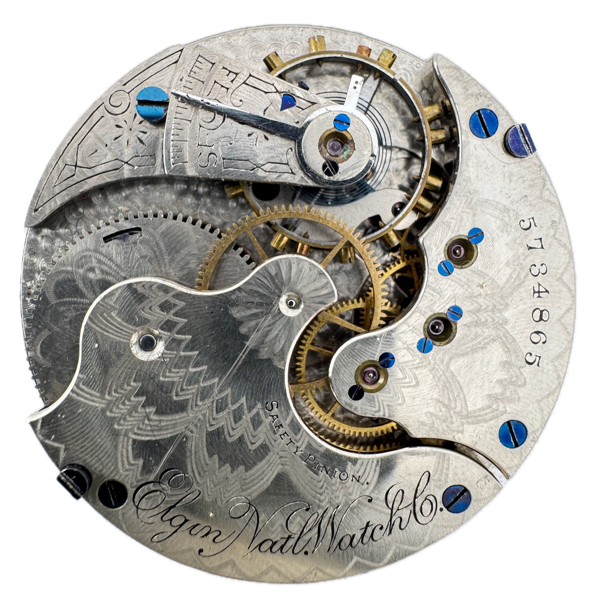 Antique 16s 1895 Elgin Multicolor 15 Jewel Hunter Pocket Watch Movement 136