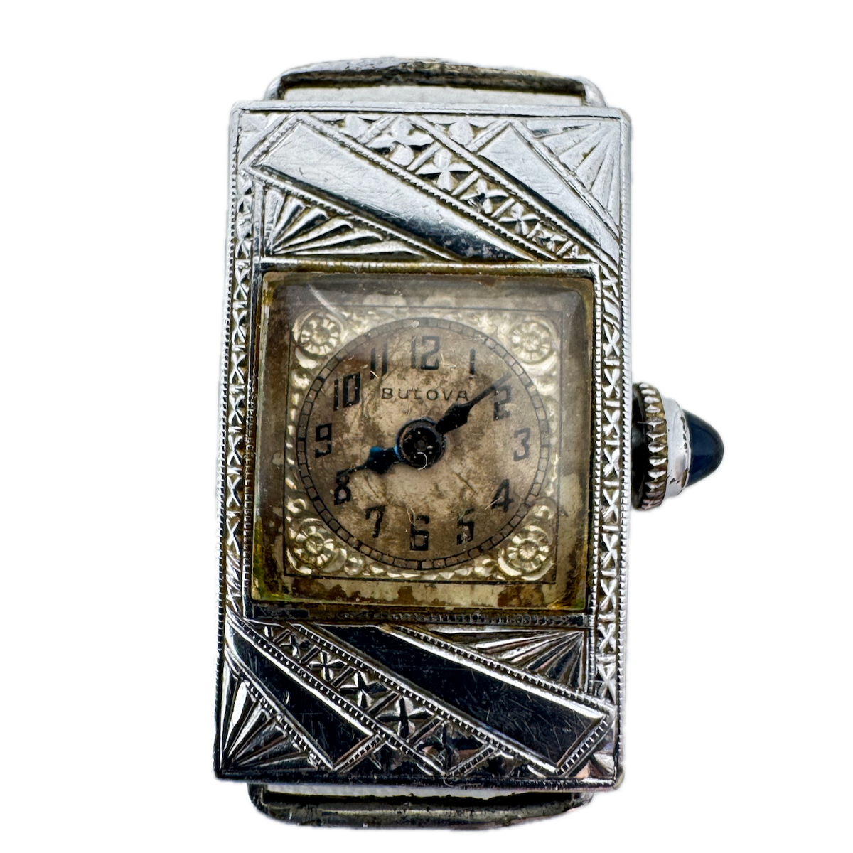 Vintage Bulova Art Deco Ladies Mechanical Wristwatch 5AP USA 14k White GF