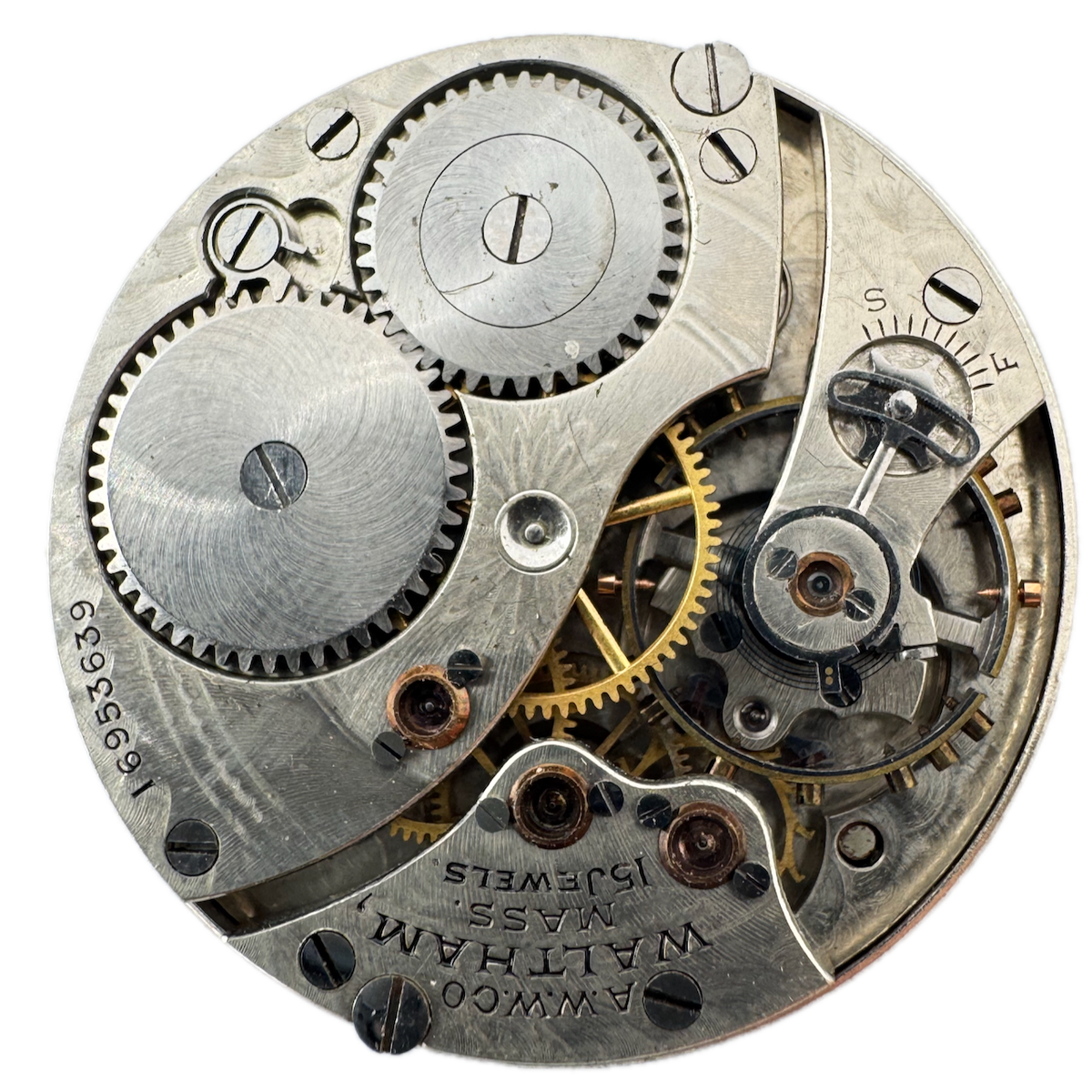 Antique 0s 1908 Waltham 15 Jewel Mechanical Pocket Watch Movement 115 USA