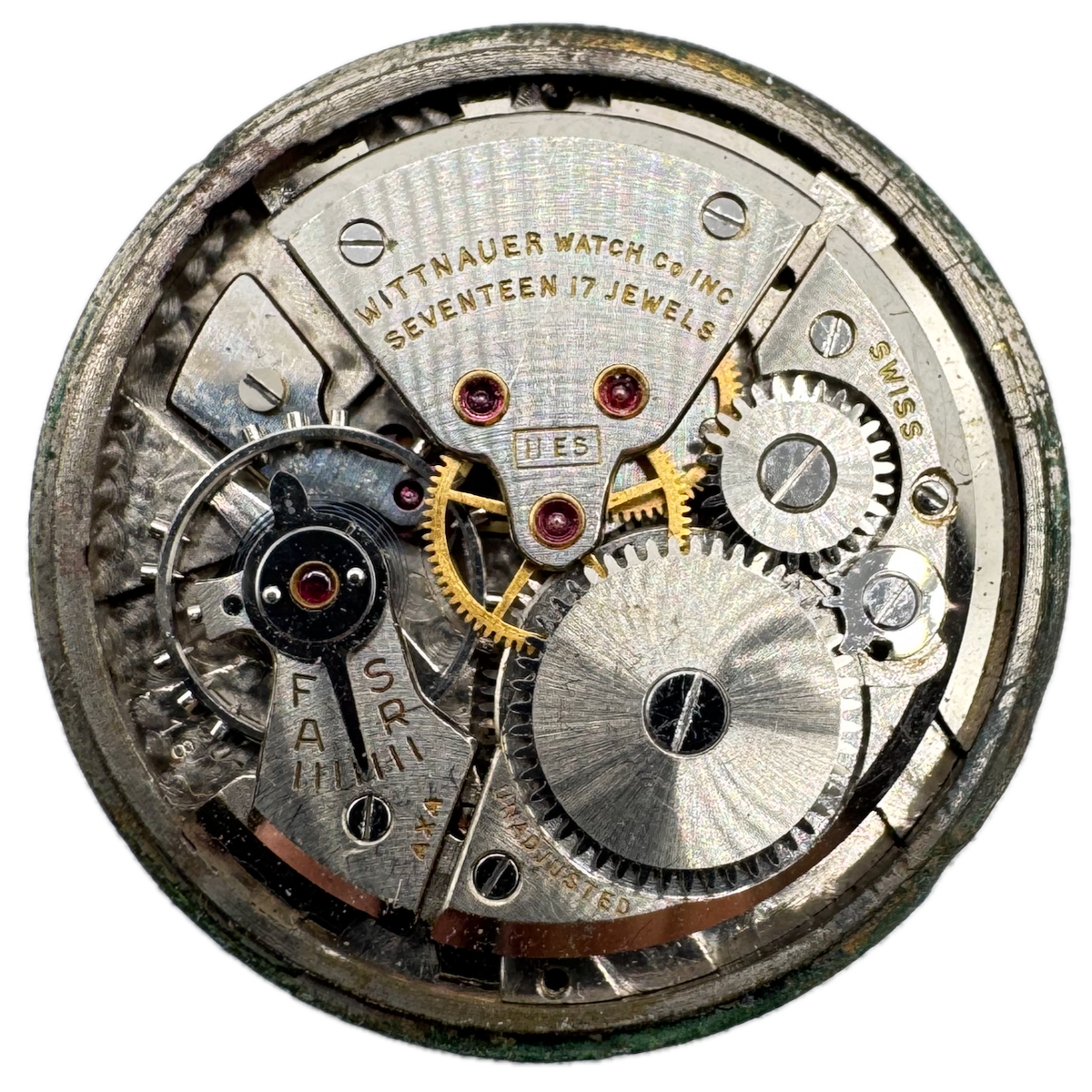Vintage Wittnauer 17 Jewel Mechanical Men's Wristwatch Movement 11 E5 Swiss