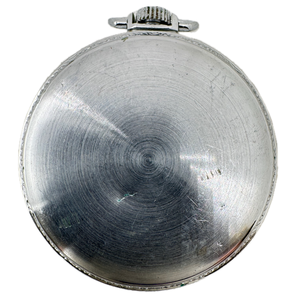 Antique 12s Keystone Art Deco Open Face Pocket Watch Case Chrome Plated USA