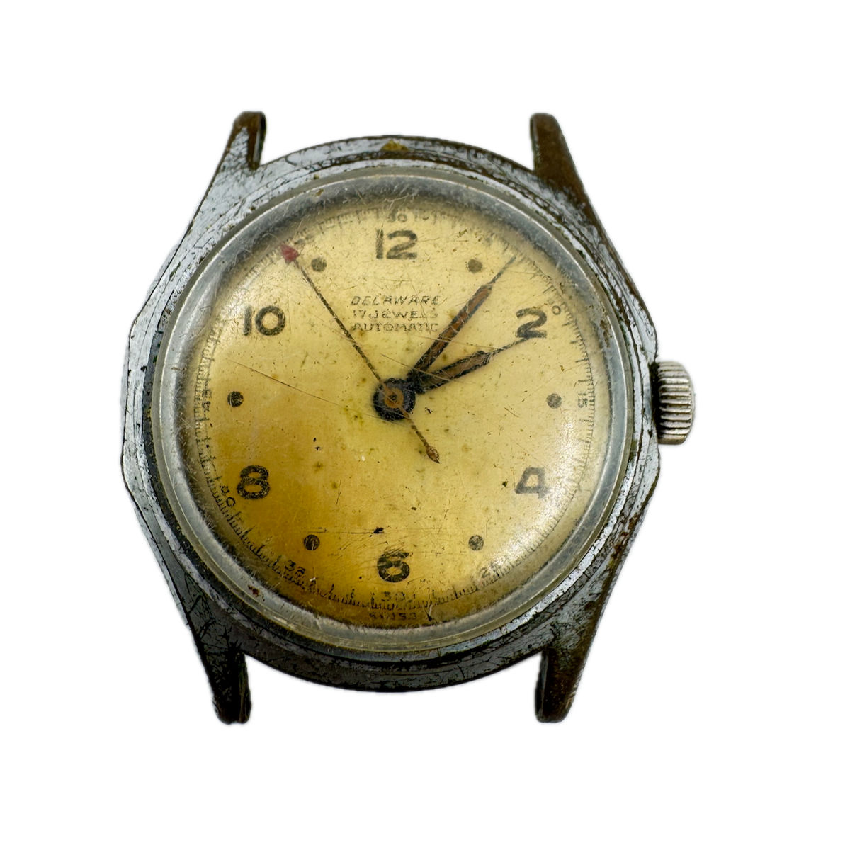 Vintage 33mm Delaware Schwarcz Bidynator Men's Automatic Wristwatch Chrome