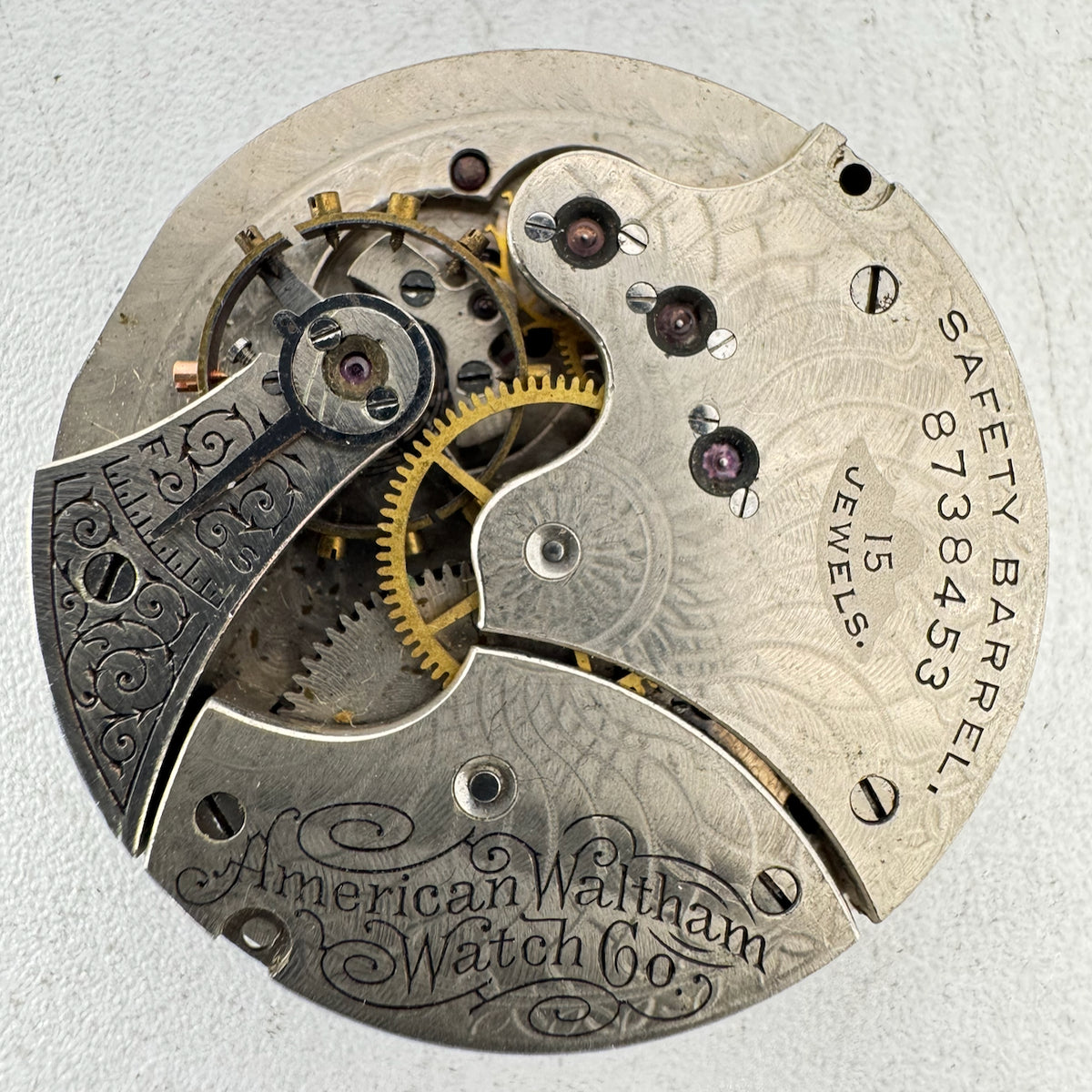 Antique 6s 1898 Waltham 15J Mechanical Hunter Pocket Watch Movement Seaside USA