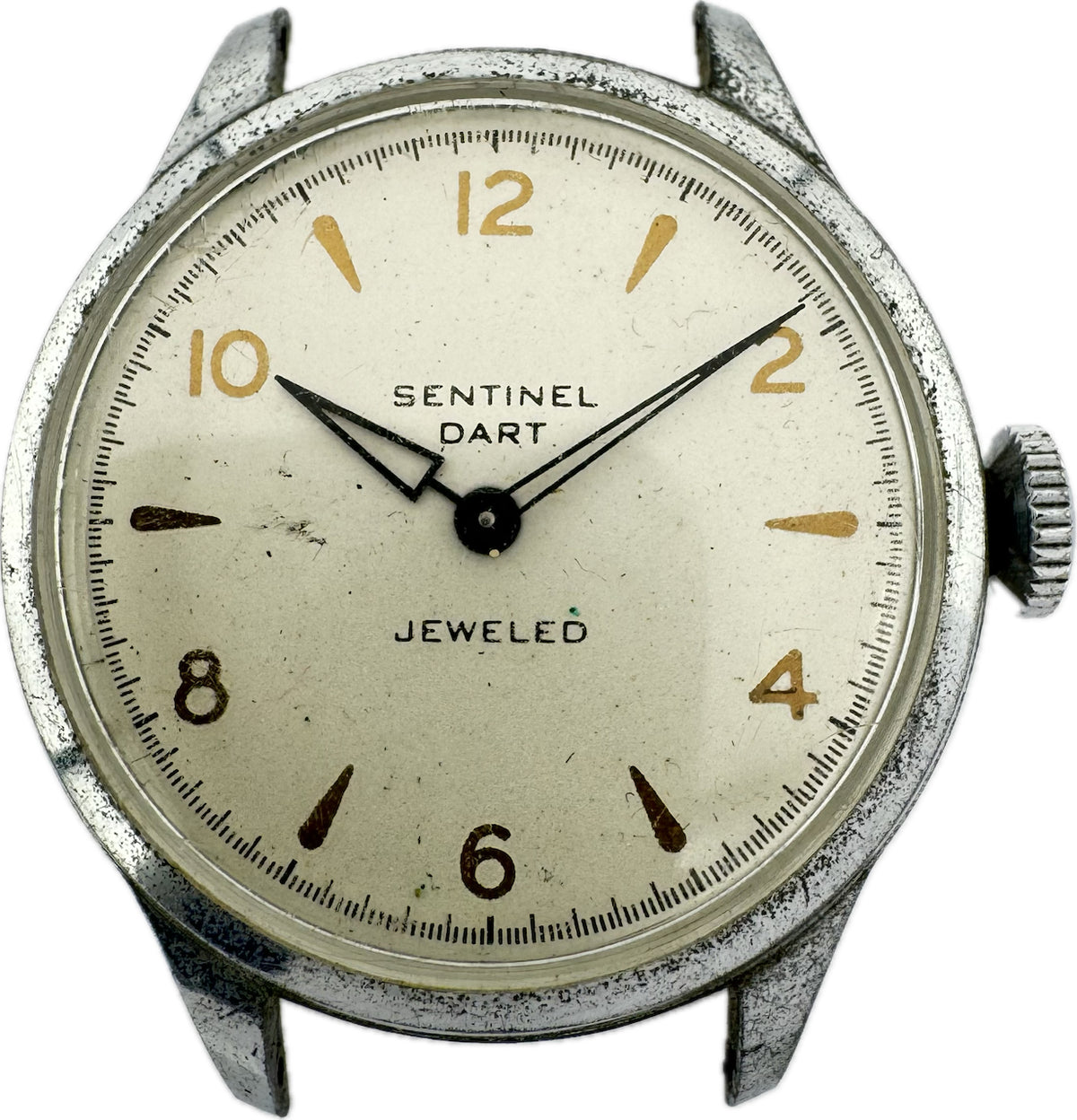 Vintage Ingraham Sentinel Dart Jeweled Men's Wristwatch USA Chrome