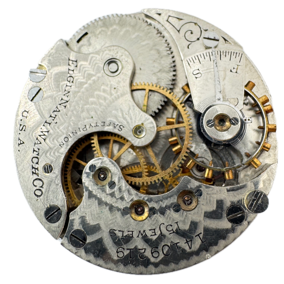 Antique 6s 1910 Elgin 15 Jewel Mechanical Hunter Pocket Watch Movement 295 USA