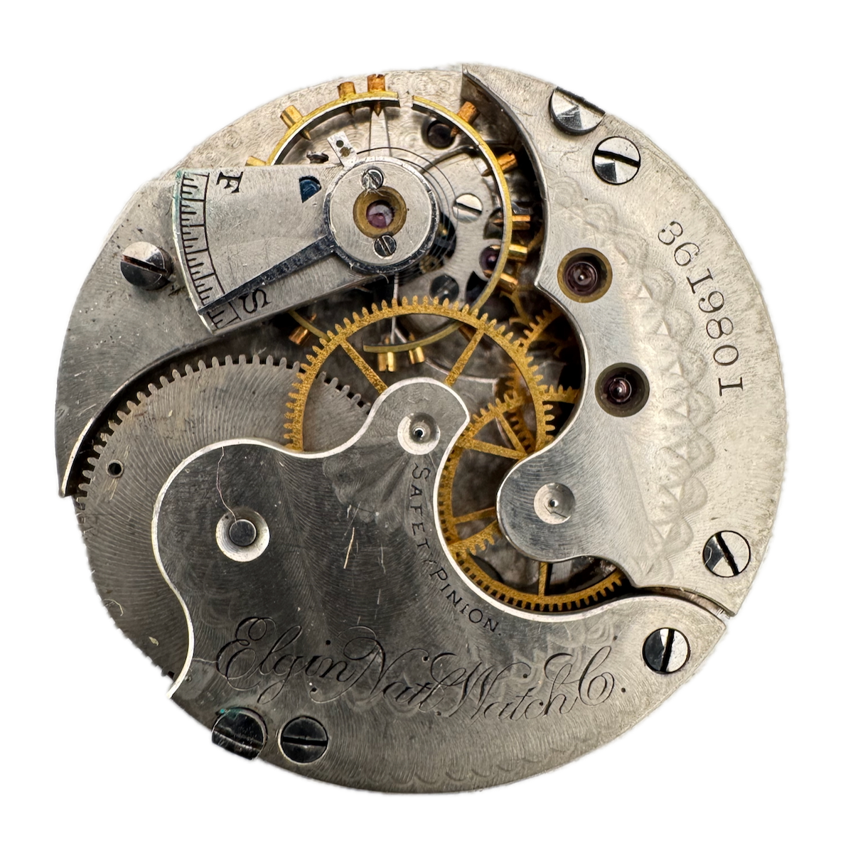 Antique 0s 1890 Elgin 13 Jewel Mechanical Hunter Pocket Watch Movement 115 USA