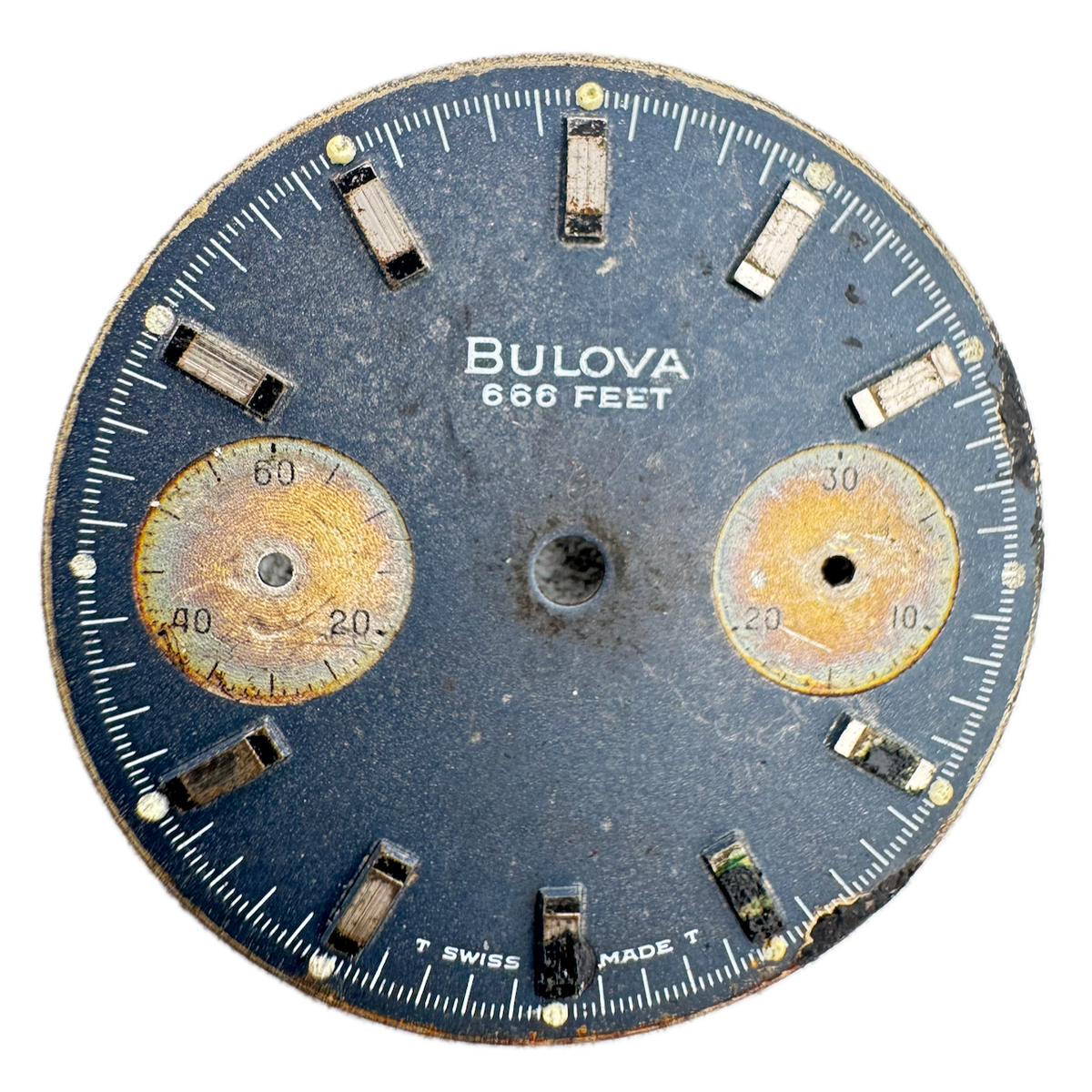 Vintage 31mm 1971 Bulova Devil Diver Chronograph Wristwatch Movement Valjoux7733