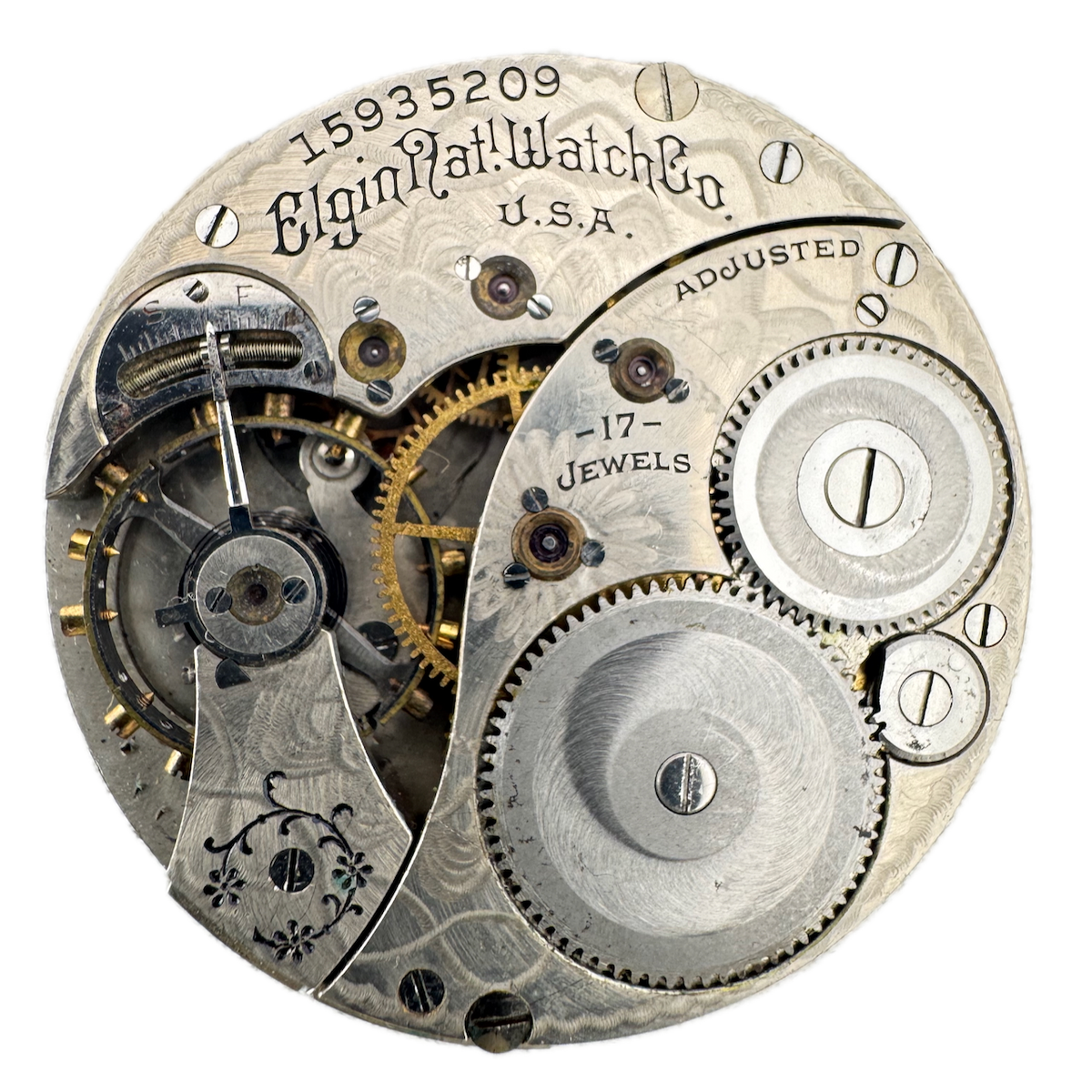 Antique 12s 1911 Elgin 17 Jewel Mechanical Hunter Pocket Watch Movement 383 USA