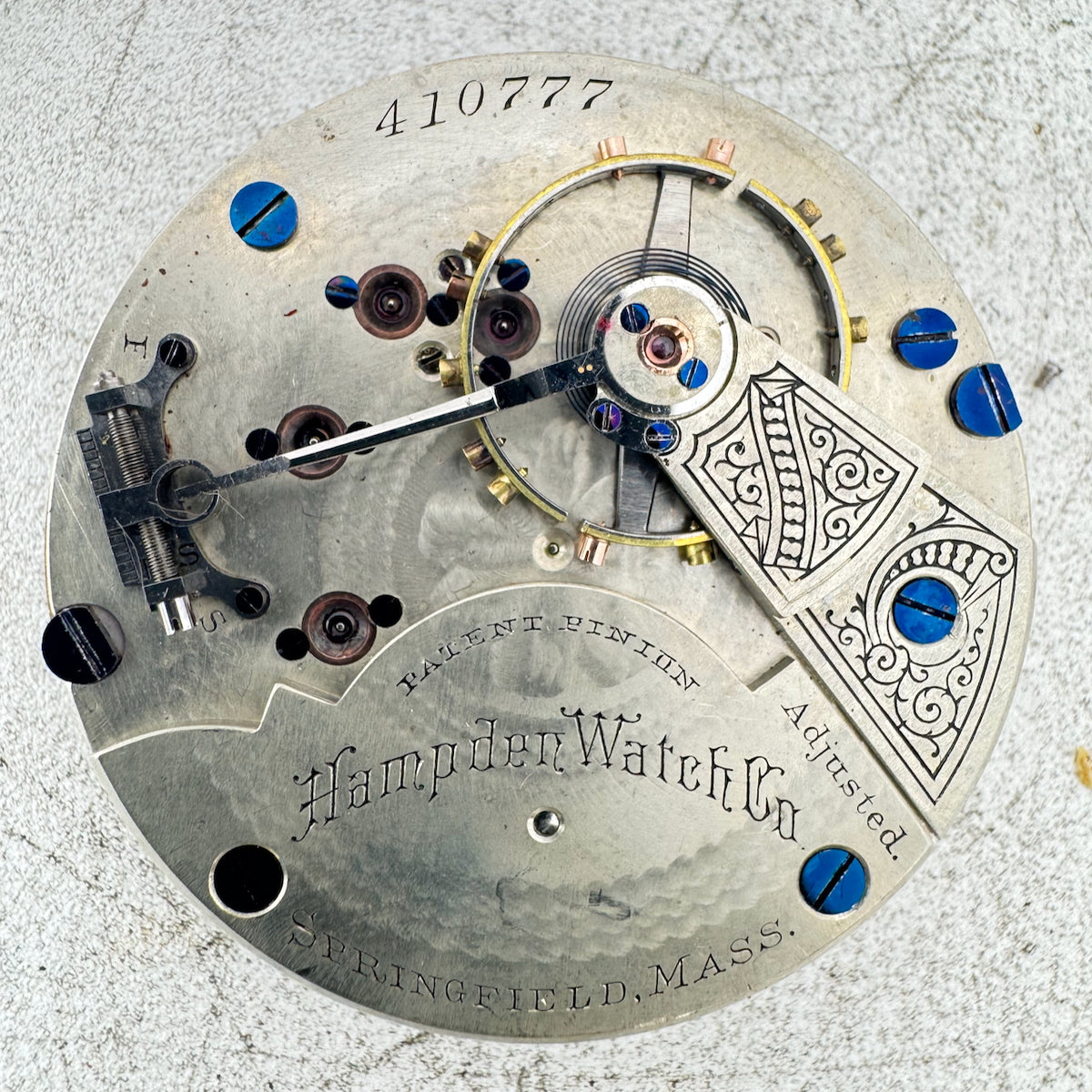 Antique 18s 1886 Hampden 15 Jewel Mechanical Railroad Pocket Watch Movement 59