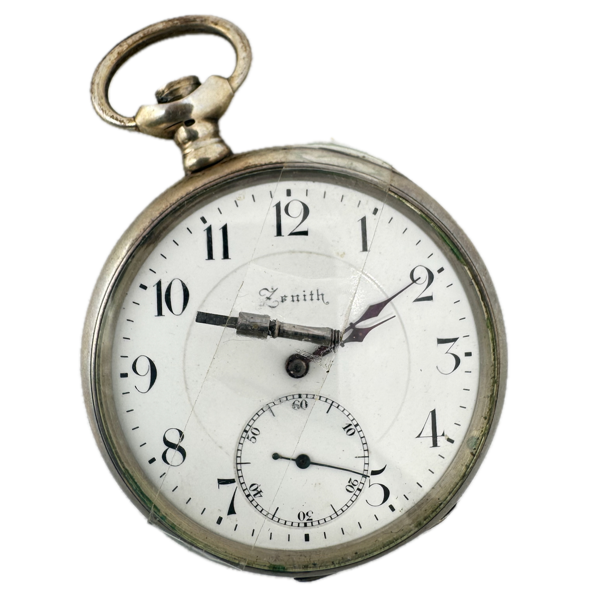 Antique Zenith Grand Prix 15 J Mechanical Pocket Watch Microregulator Silver