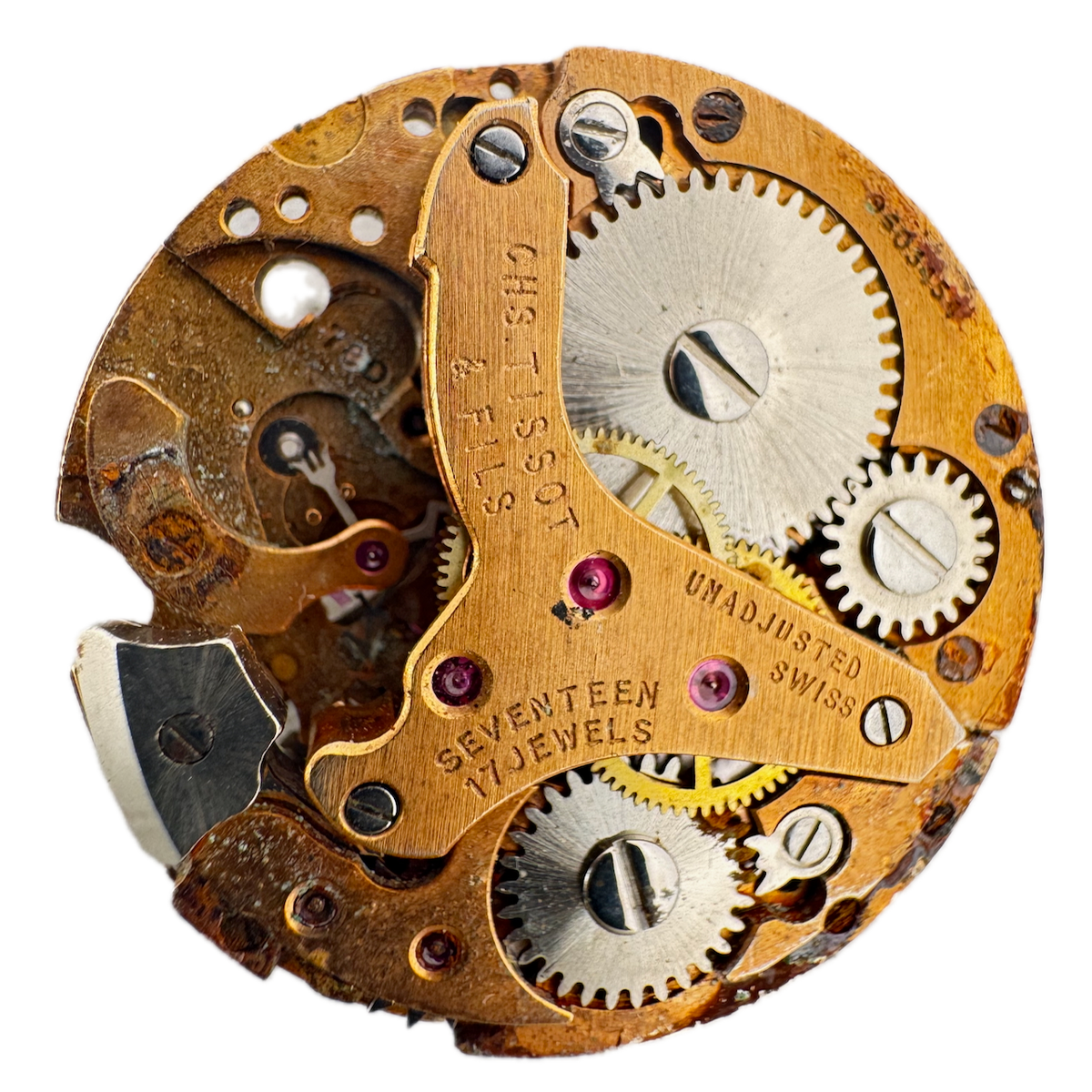 Vintage Tissot 17 Jewel Mechanical Alarm Men's Wristwatch Movement 780 Swiss