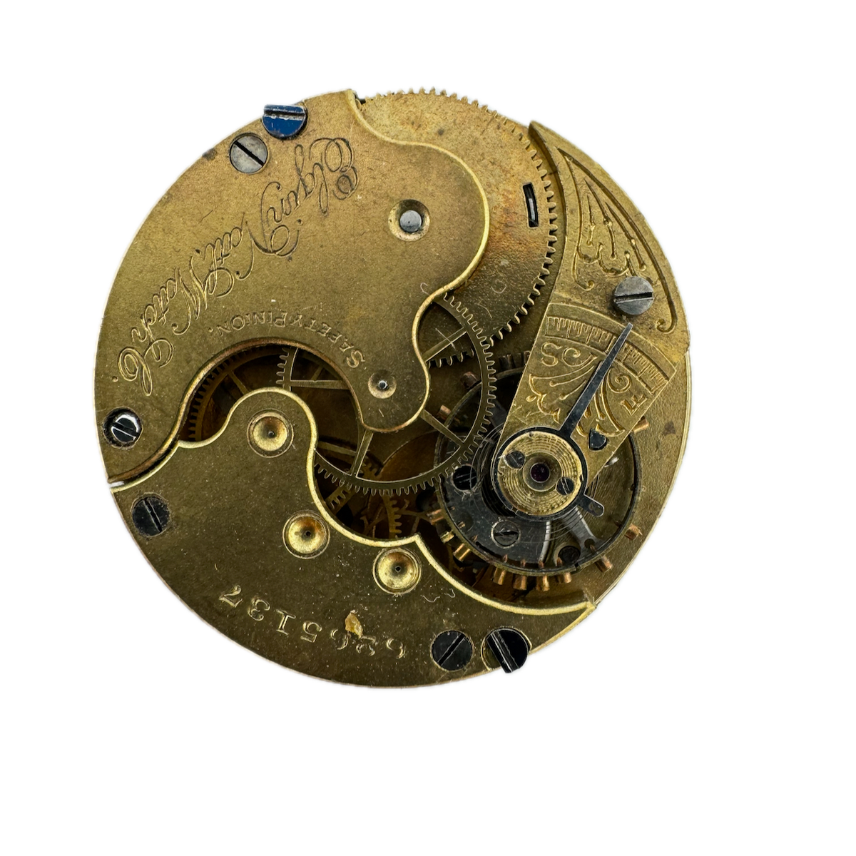 Antique 0S 1896 Elgin Jewel Mechanical Pocket Watch Movement 109