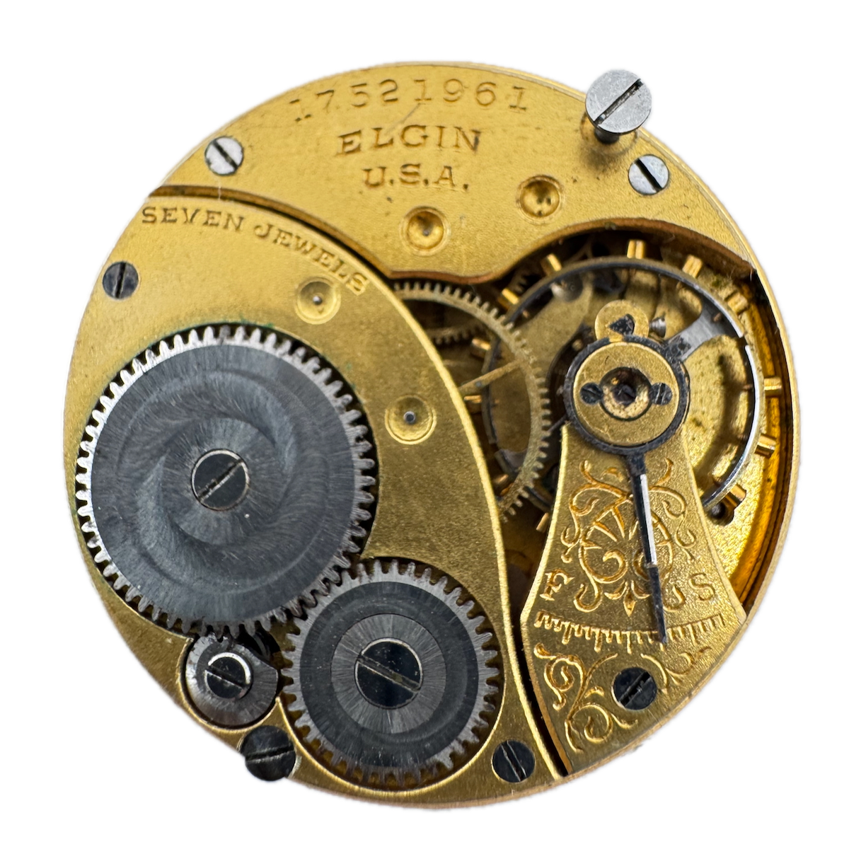 Antique 0s 1914 Elgin 7 Jewel Mechanical Pocket Watch Movement 409 USA