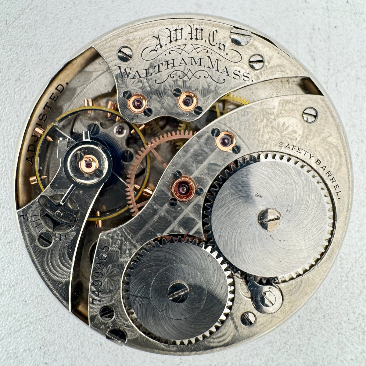 Antique 12s 1902 Waltham 1894 17J Mechanical Open Face Pocket Watch Movement 250