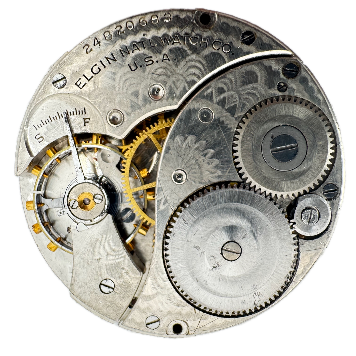 Antique 12s 1922 Elgin 7j Mechanical Hunter Pocket Watch Movement 301 USA