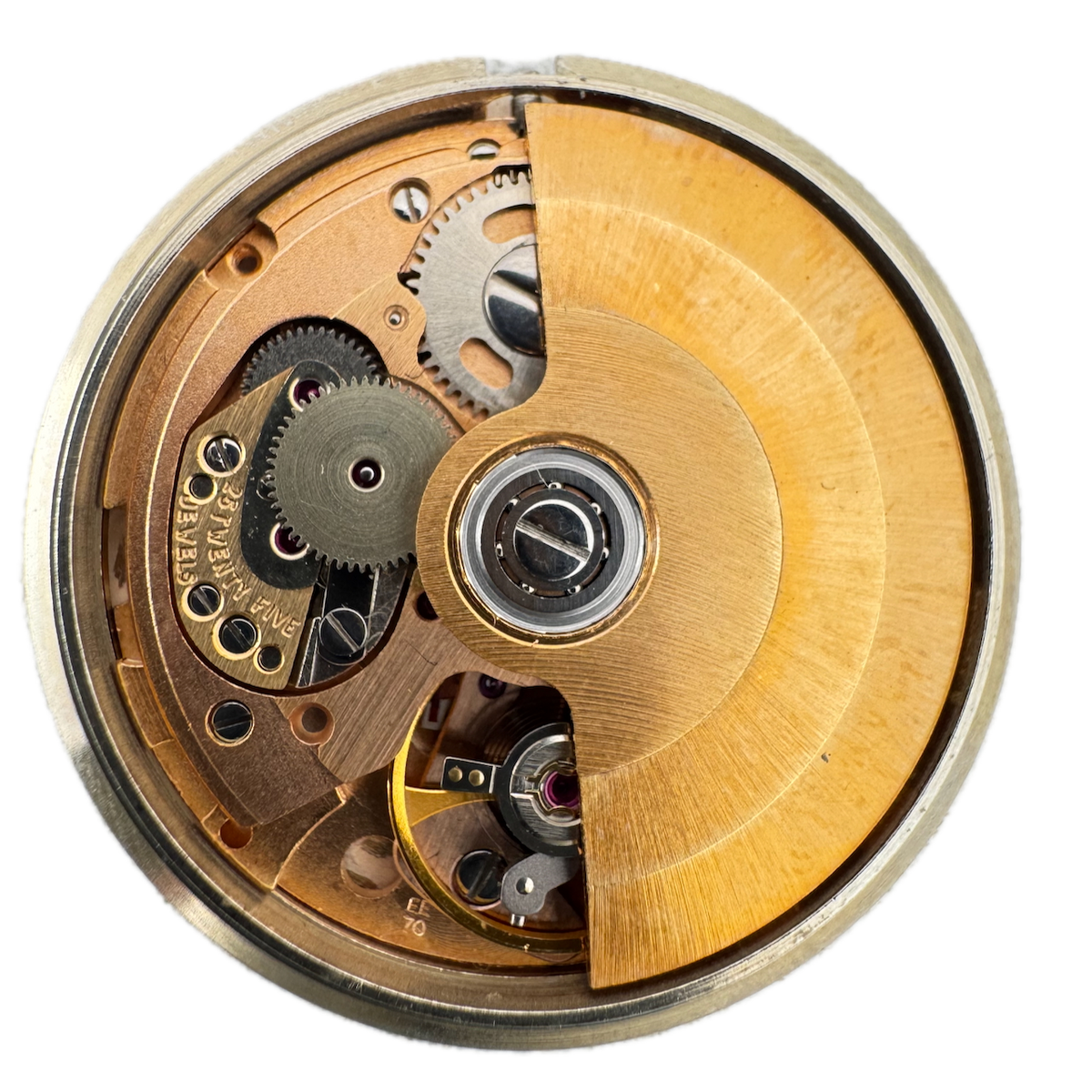 Vintage Lord Elgin Sunburst Automatic Men's Wristwatch Movement Swiss Running