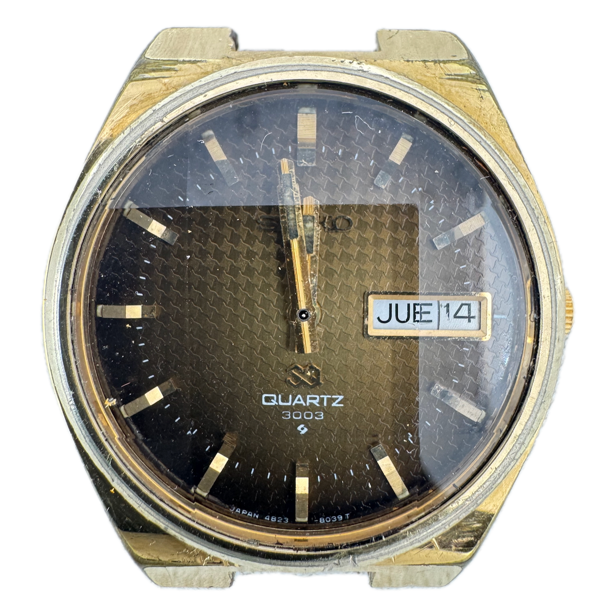 Vintage 36.5mm Seiko 4823-8039 3003 Men's Quartz Wristwatch Japan Gold Tone