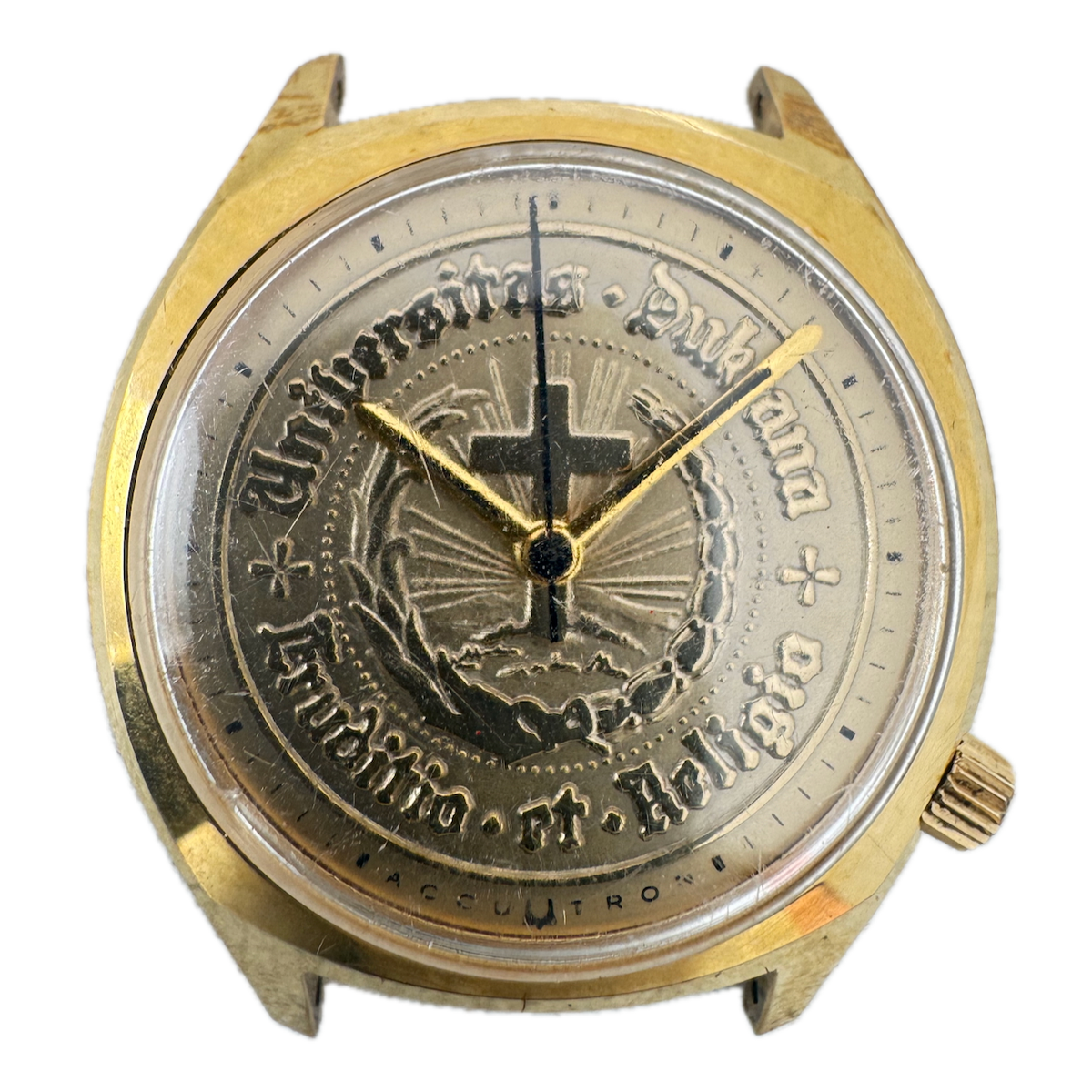 33.5mm Accutron Duke University Men's Tuning Fork Wristwatch 219.10 USA 10k RGP