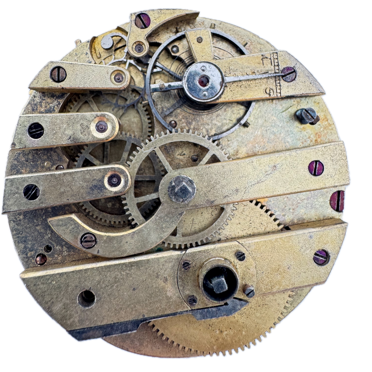Antique 45mm Unbranded Three Finger Bridge Key Wind Pocket Watch Movement Swiss