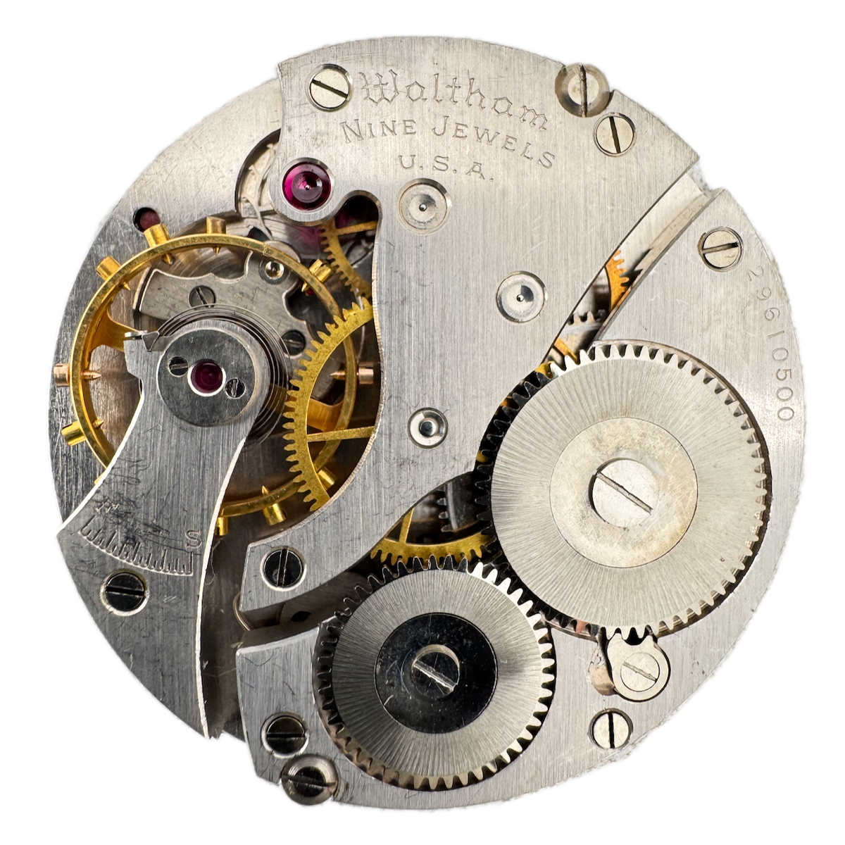 Vintage 16s 1937 Waltham 9 Jewel Mechanical Pocket Watch Movement 1609 USA