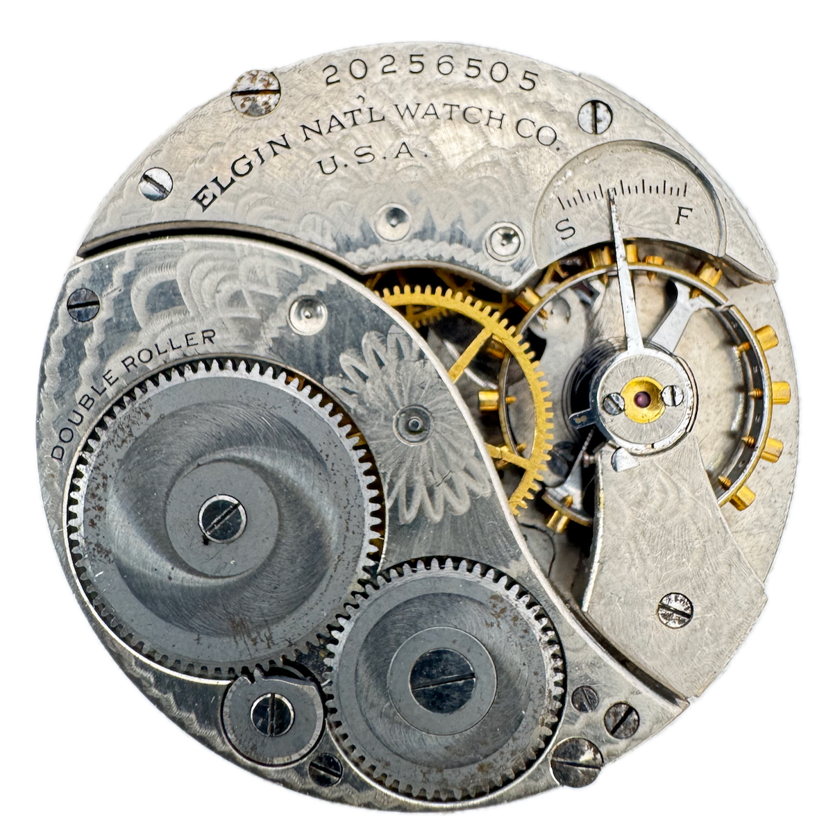Antique 12s 1918 Elgin 7 Jewel Mechanical Pocket Watch Movement 303 USA
