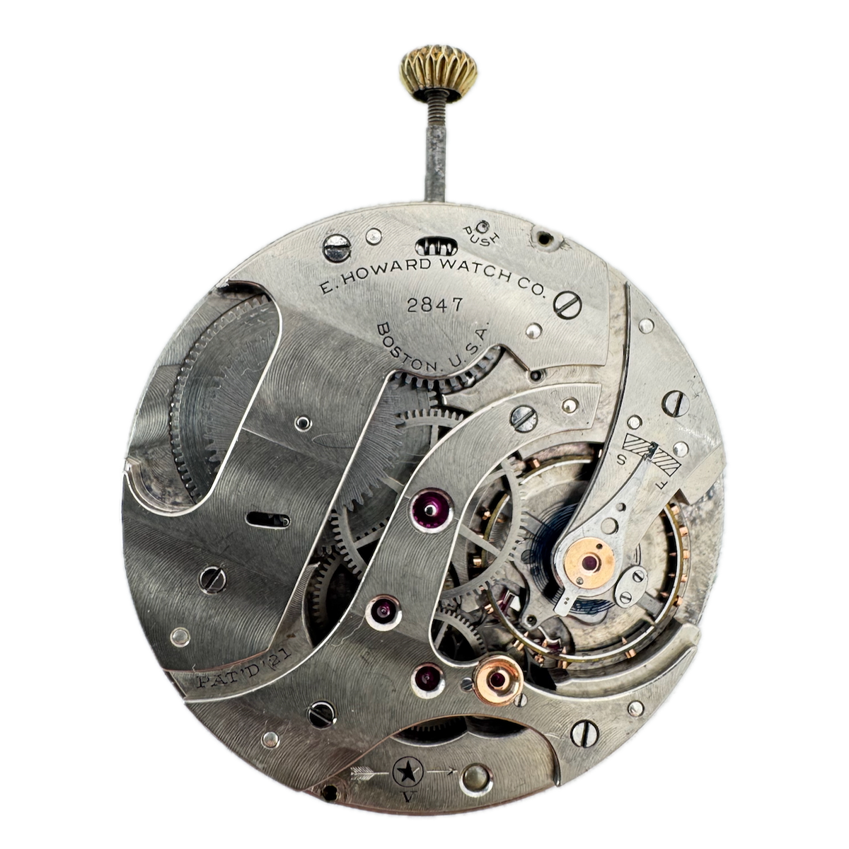 Antique 12s Howard Series 14 21 Jewel Mechanical Pocket Watch Movement USA Runs