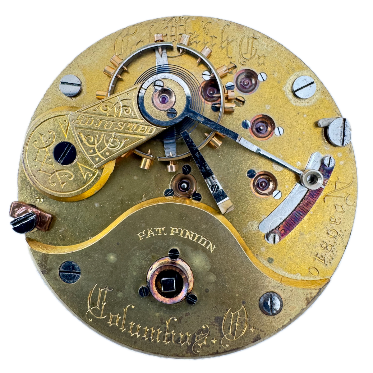 Antique 18s 1884 Columbus 11 Jewel Mechanical Hunter Pocket Watch Movement USA