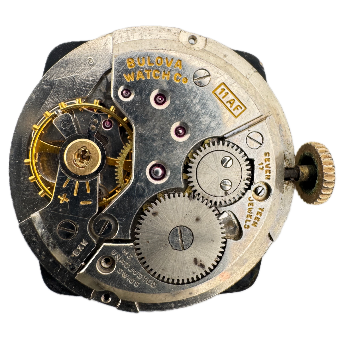 Vintage 26mm Bulova 17 Jewel Mechanical Men's Wristwatch Movement 11 AF Swiss