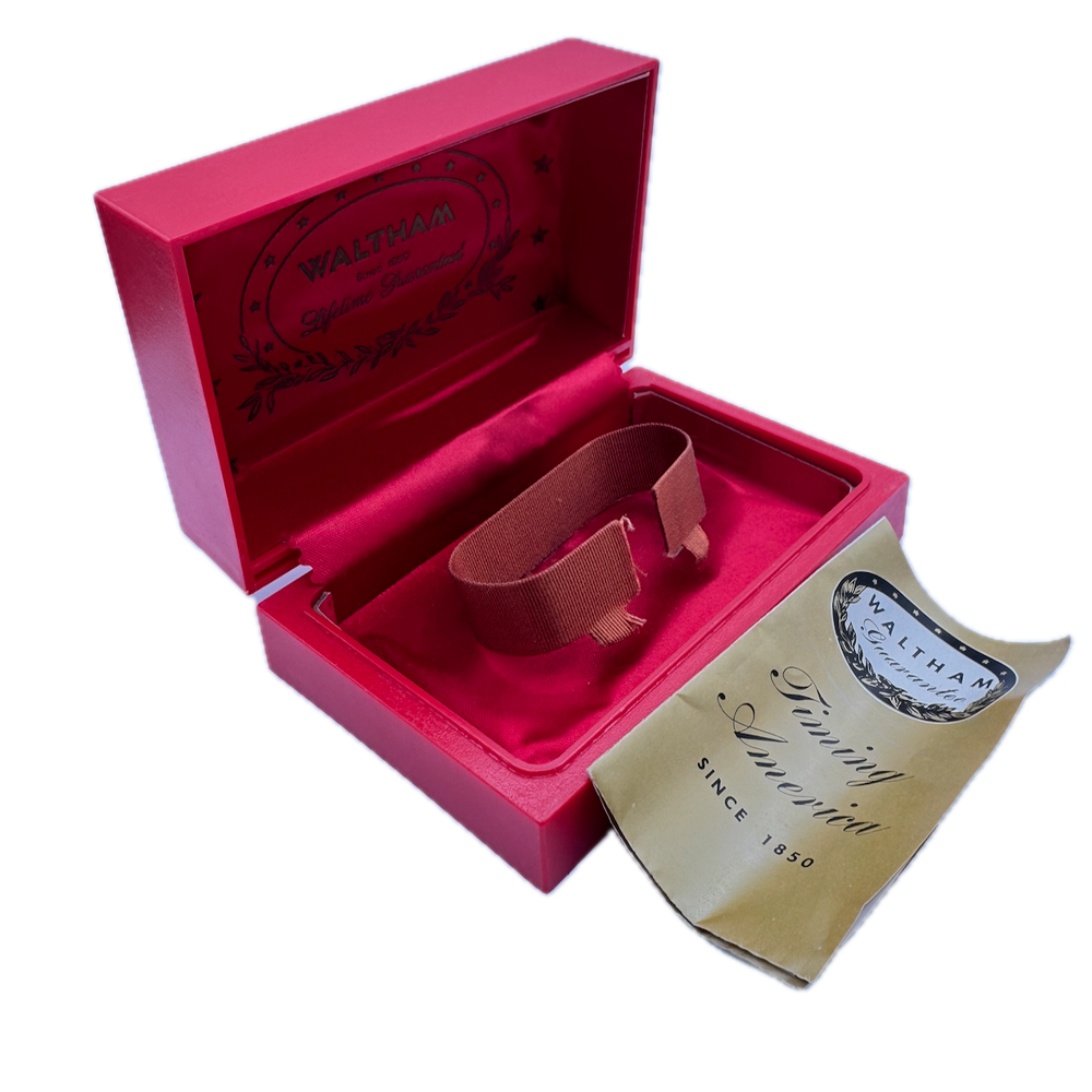Vintage Waltham Marigold Ladies Wristwatch Box USA Red Plastic W/Clean ...