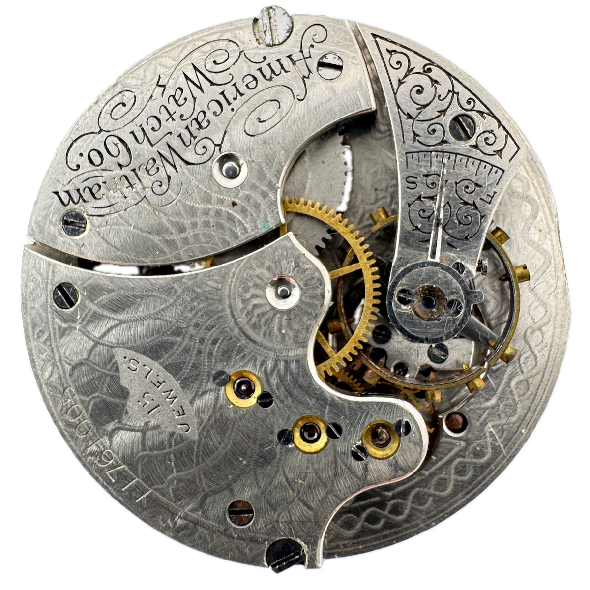 Antique 6s 1902 Waltham 15 Jewel Hunter Pocket Watch Movement Seaside USA