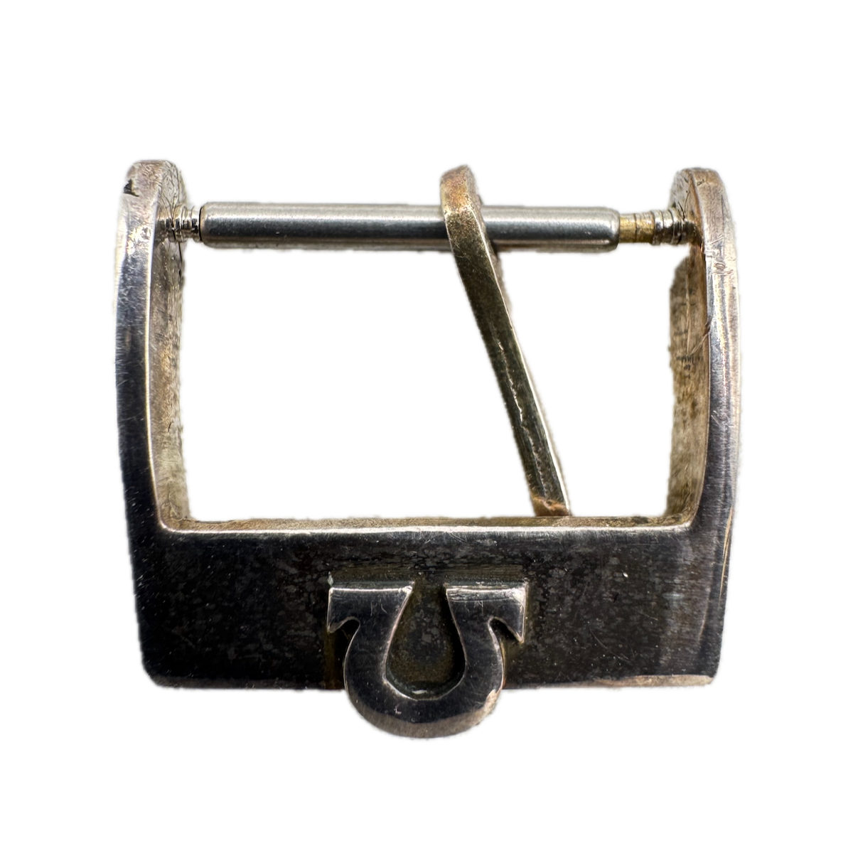 Vintage 18mm Omega Men's Wristwatch Band Buckle Gold Tone Swiss Made Big Logo