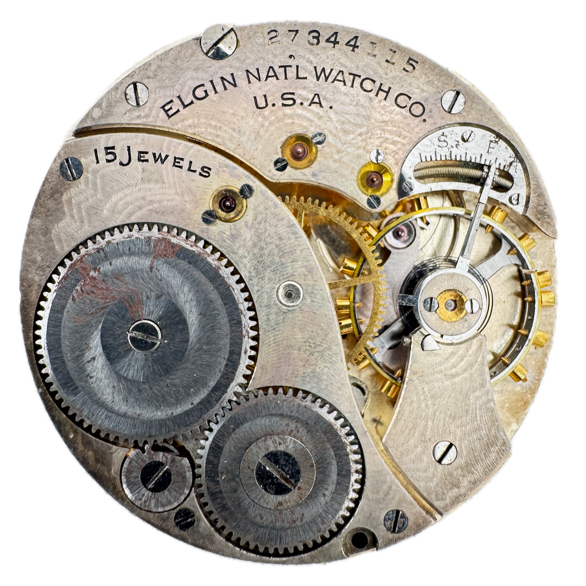 Antique 12s 1925 Elgin 15 Jewel Mechanical Pocket Watch Movement 315 USA