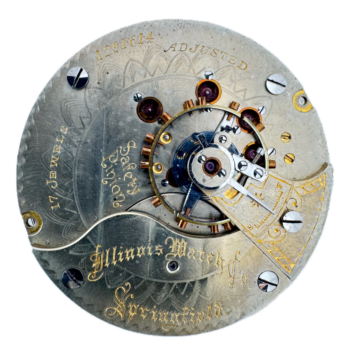 Antique 18s 1895 Illinois 17J Mechanical Railroad Pocket Watch Movement 64 USA