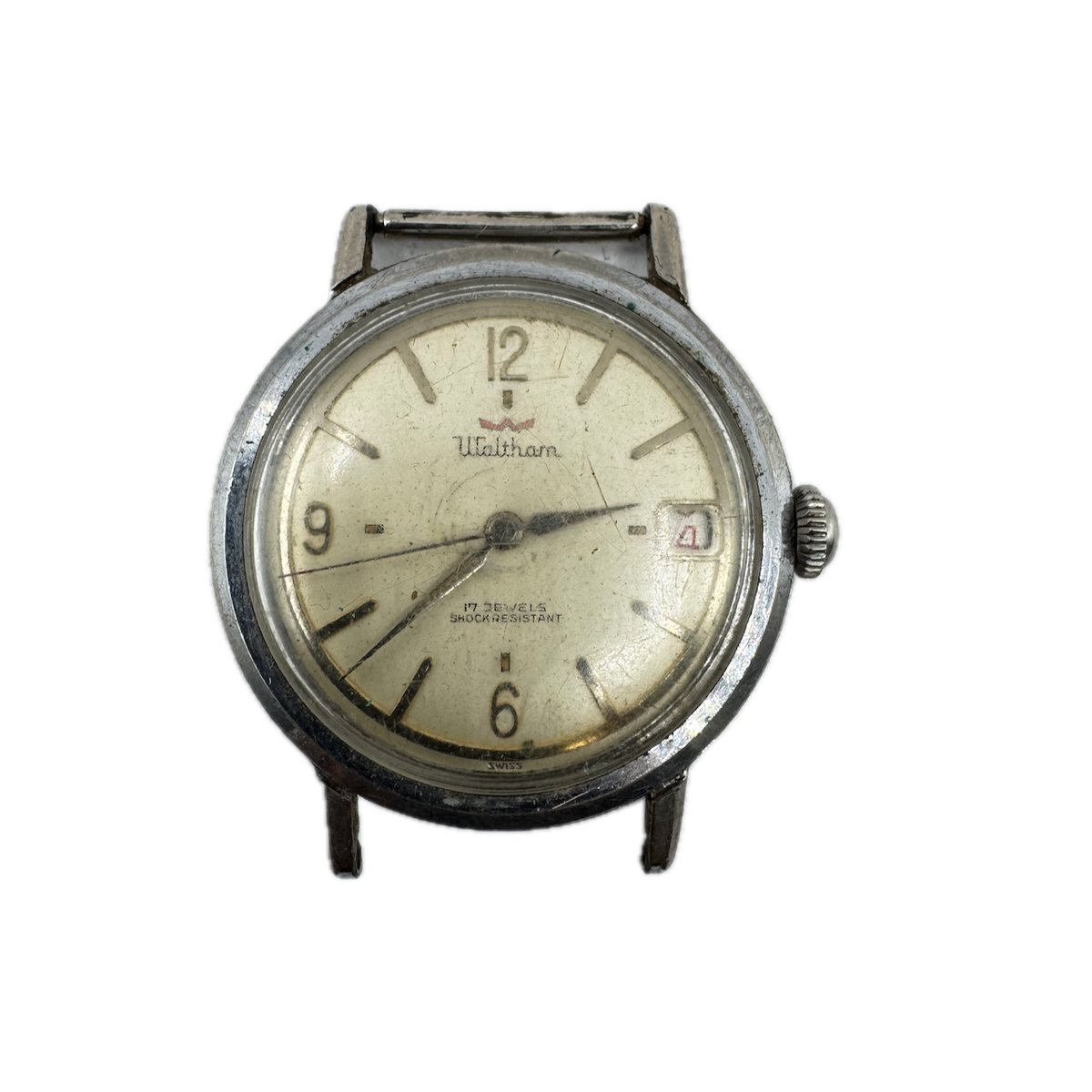 Vintage 34.5mm Waltham Men's Mechanical Wristwatch 72-4N Swiss Steel & Chrome