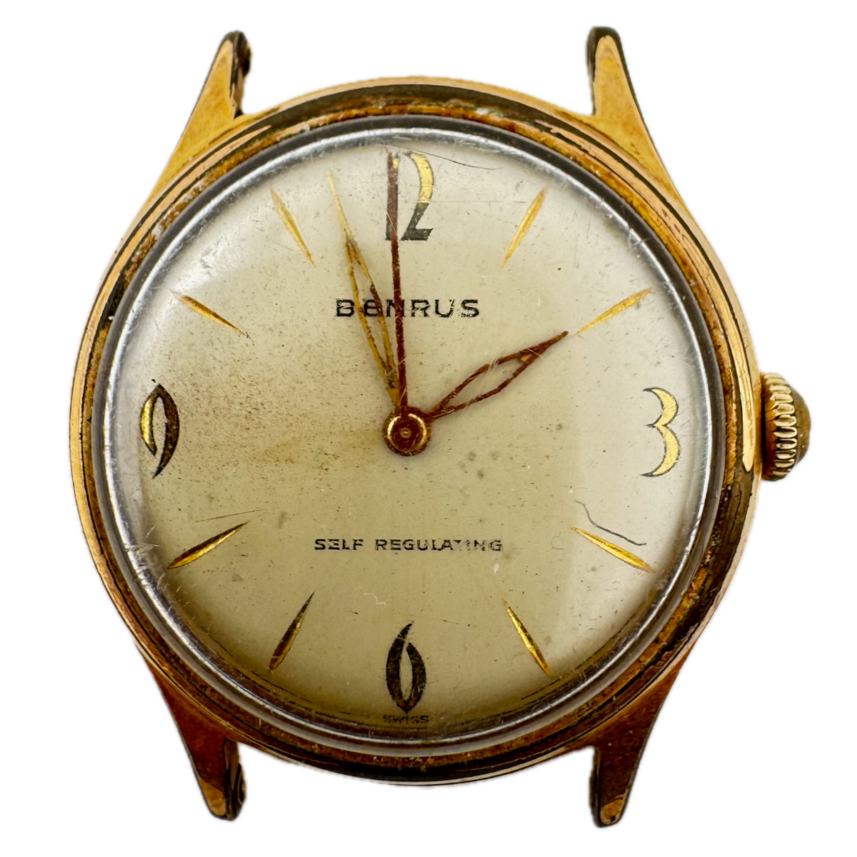 Vintage Benrus Self Regulating Men's Mechanical Wristwatch ER 23 Gold Tone