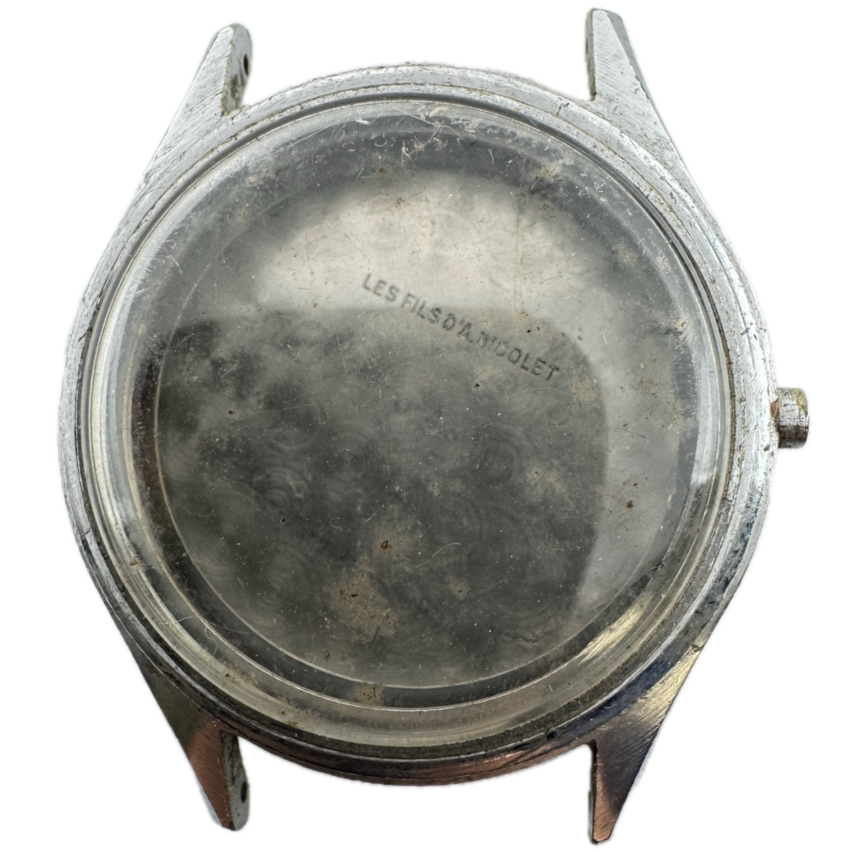 Vintage Les Fils D'a Nicolet Men's Wristwatch Case for Chronograph 35.5mm Swiss