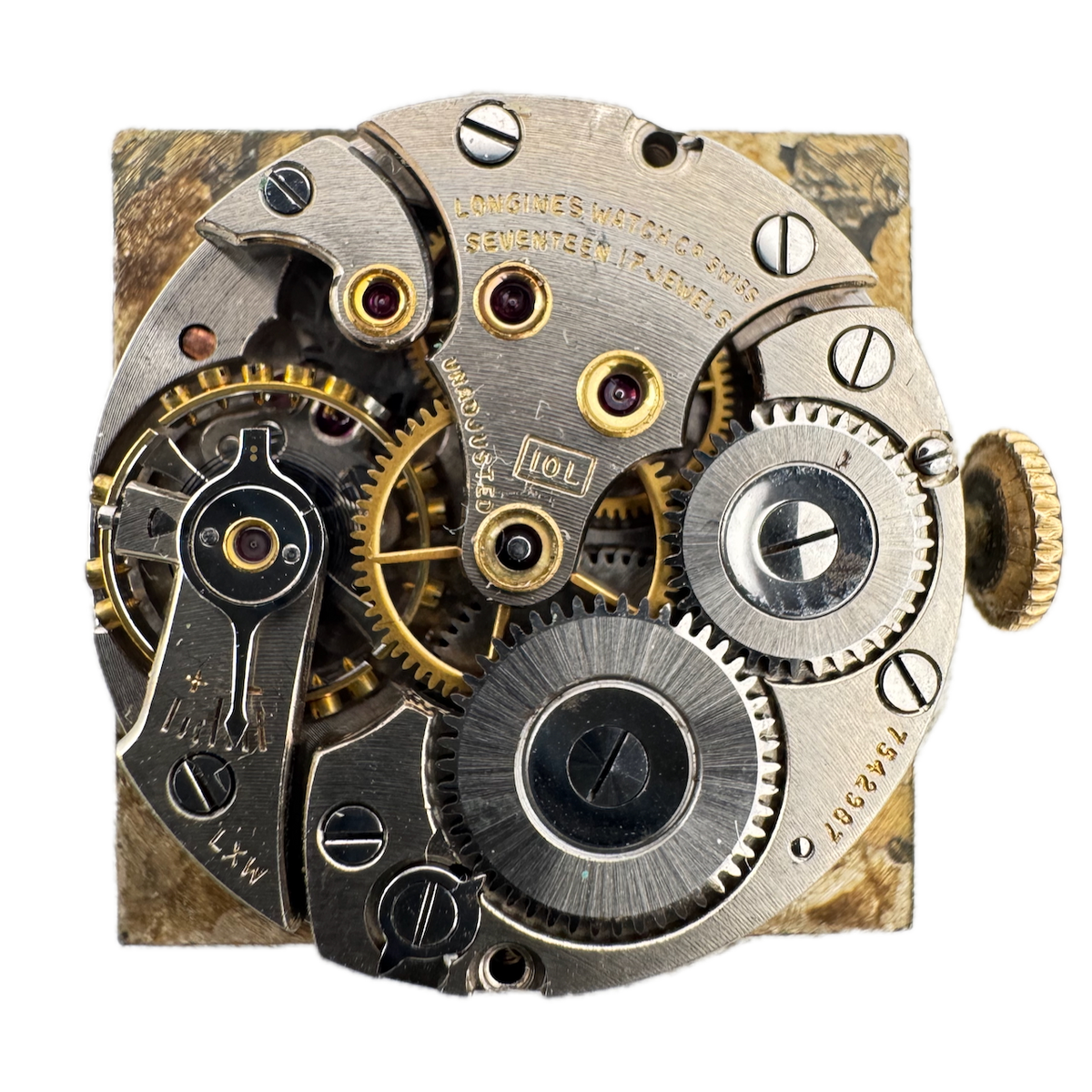 Vintage 23.5mm Longines Roman Mechanical Men's Wristwatch Movement 10L fParts