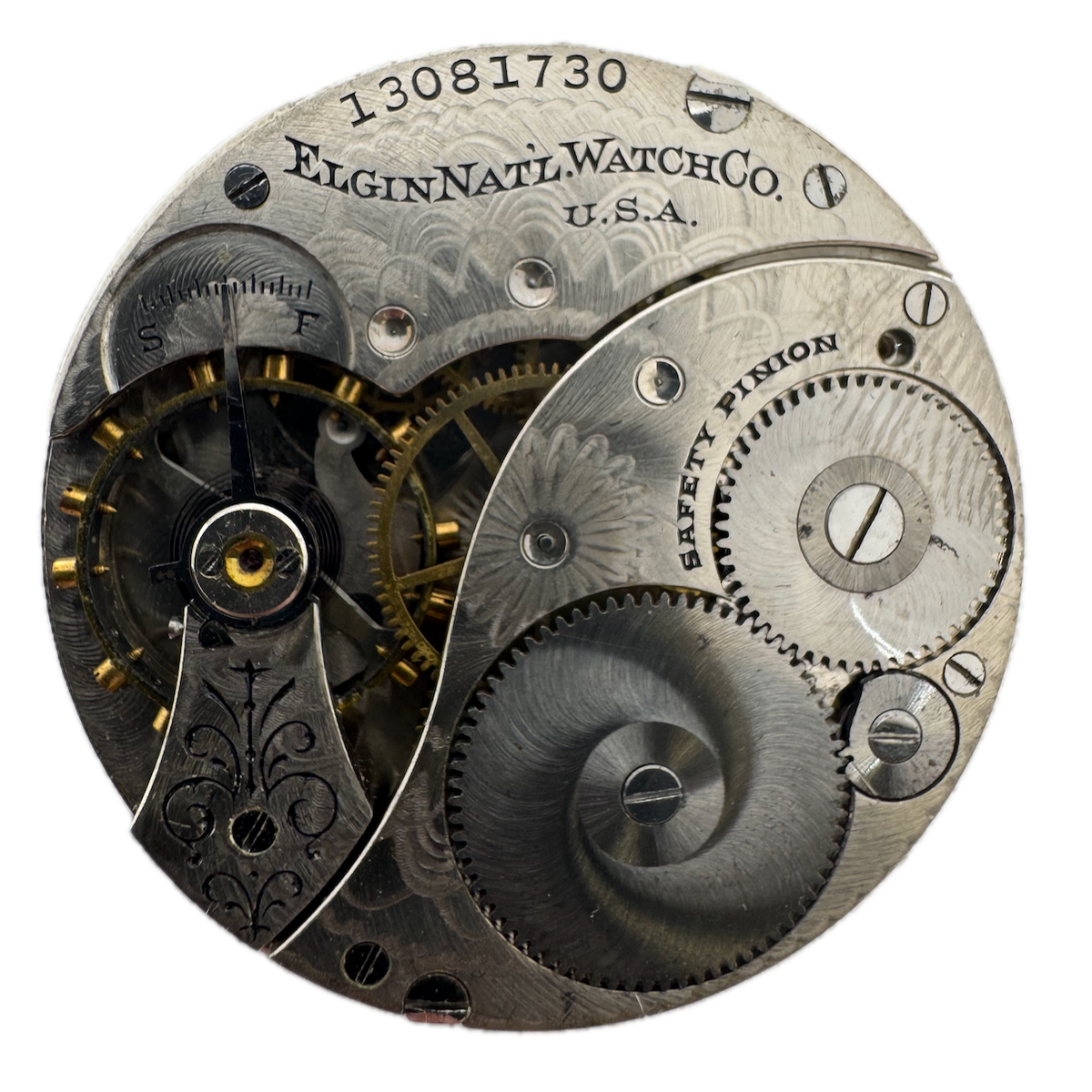 Antique 12s 1908 Elgin 7 Jewel Mechanical Hunter Pocket Watch Movement 301