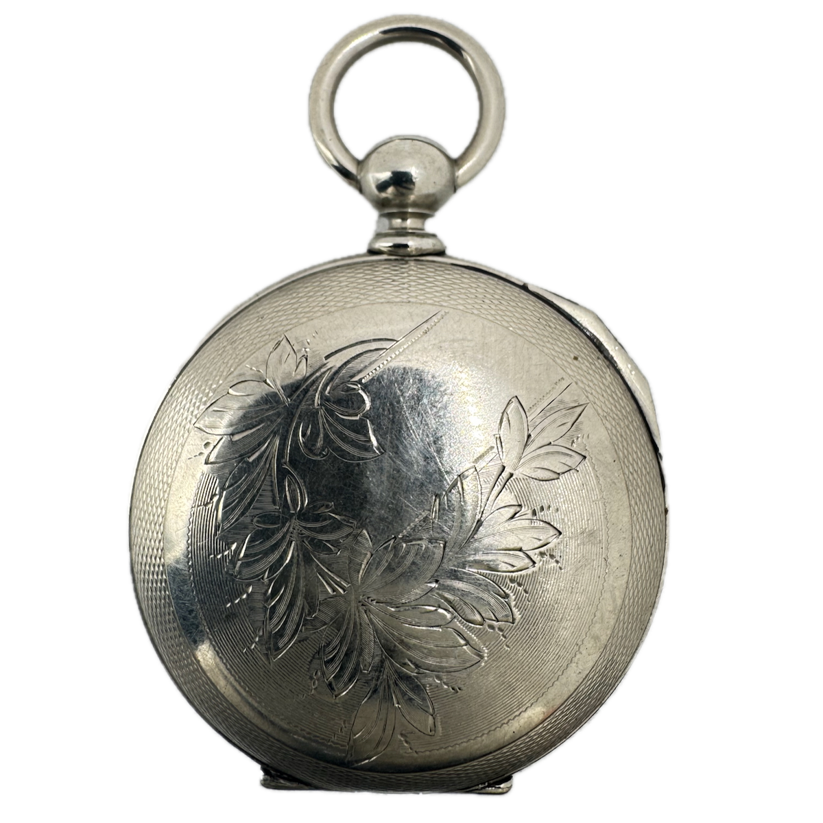 Antique 18s Dueber Guilloche Open Face Pocket Watch Case Silverine USA