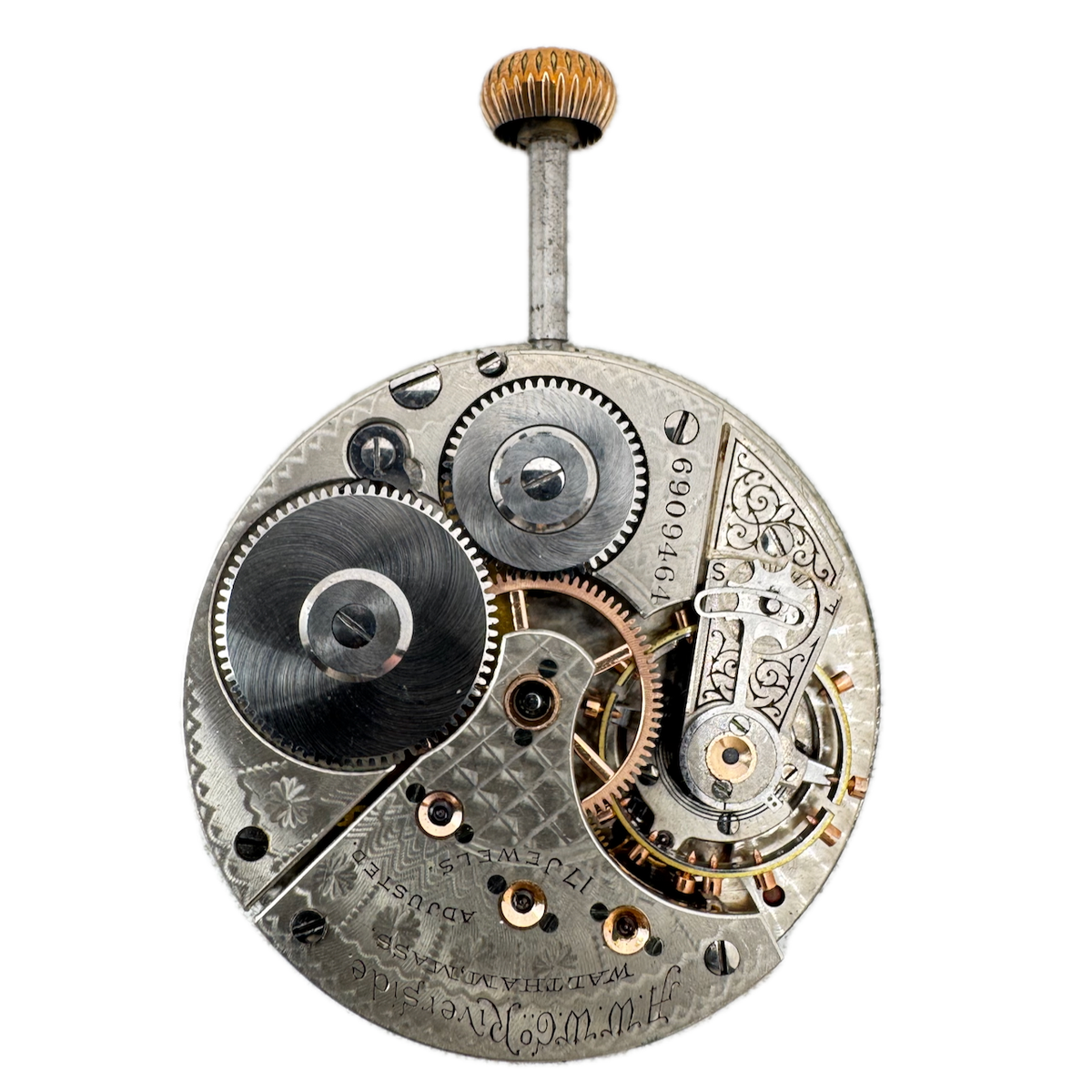 Antique 18s 1899 Waltham 17j Mechanical Pocket Watch Movement Riverside USA