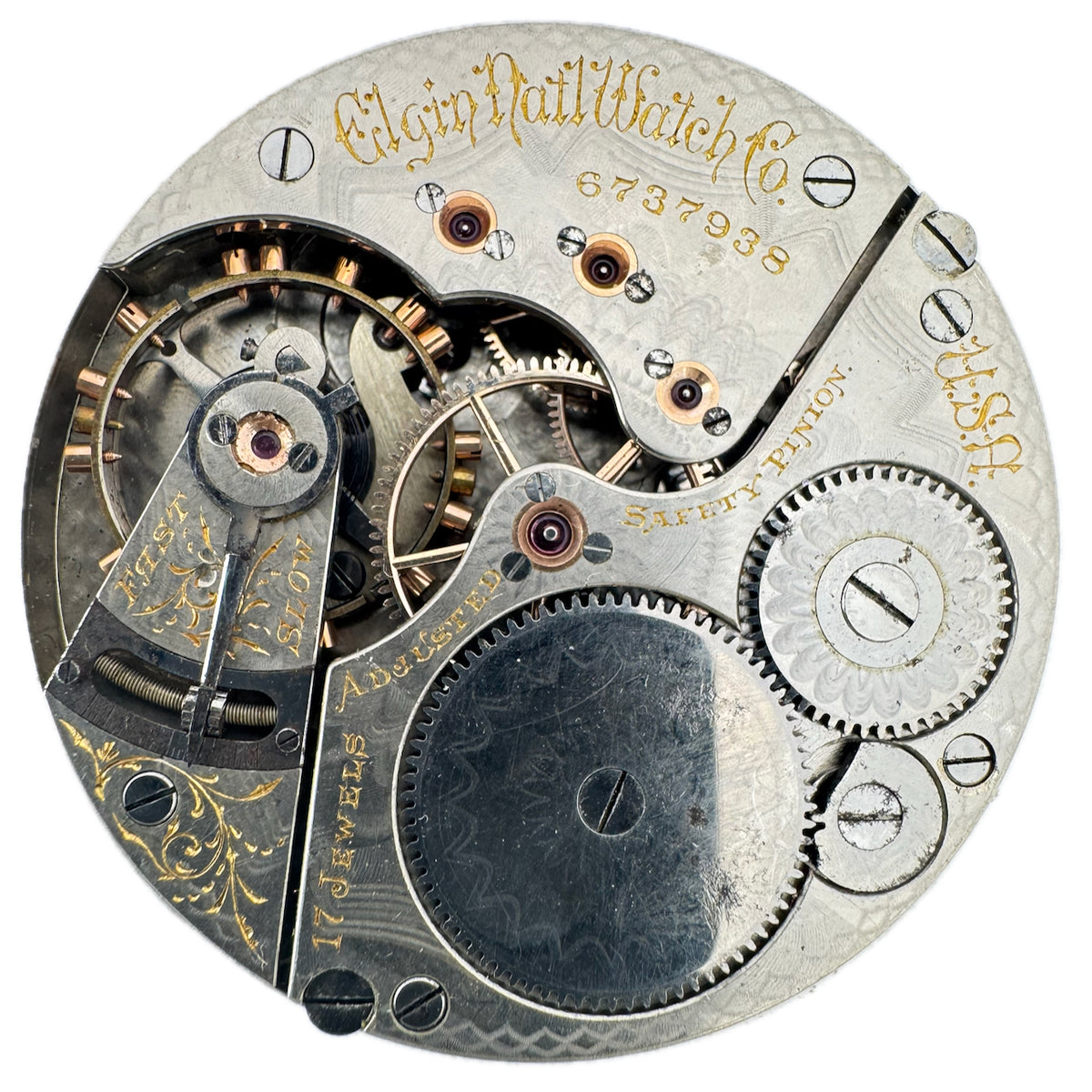 Antique 16s 1897 Elgin Mechanical Hunter RR Class F Pocket Watch Movement 155