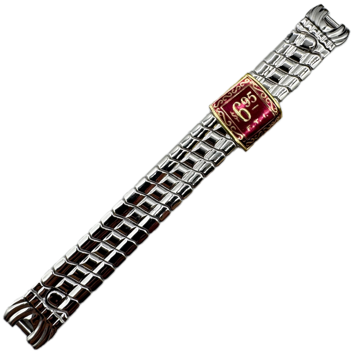 Vintage Foster Men's Wristwatch Band 10k White GF & Steel Stretch USA