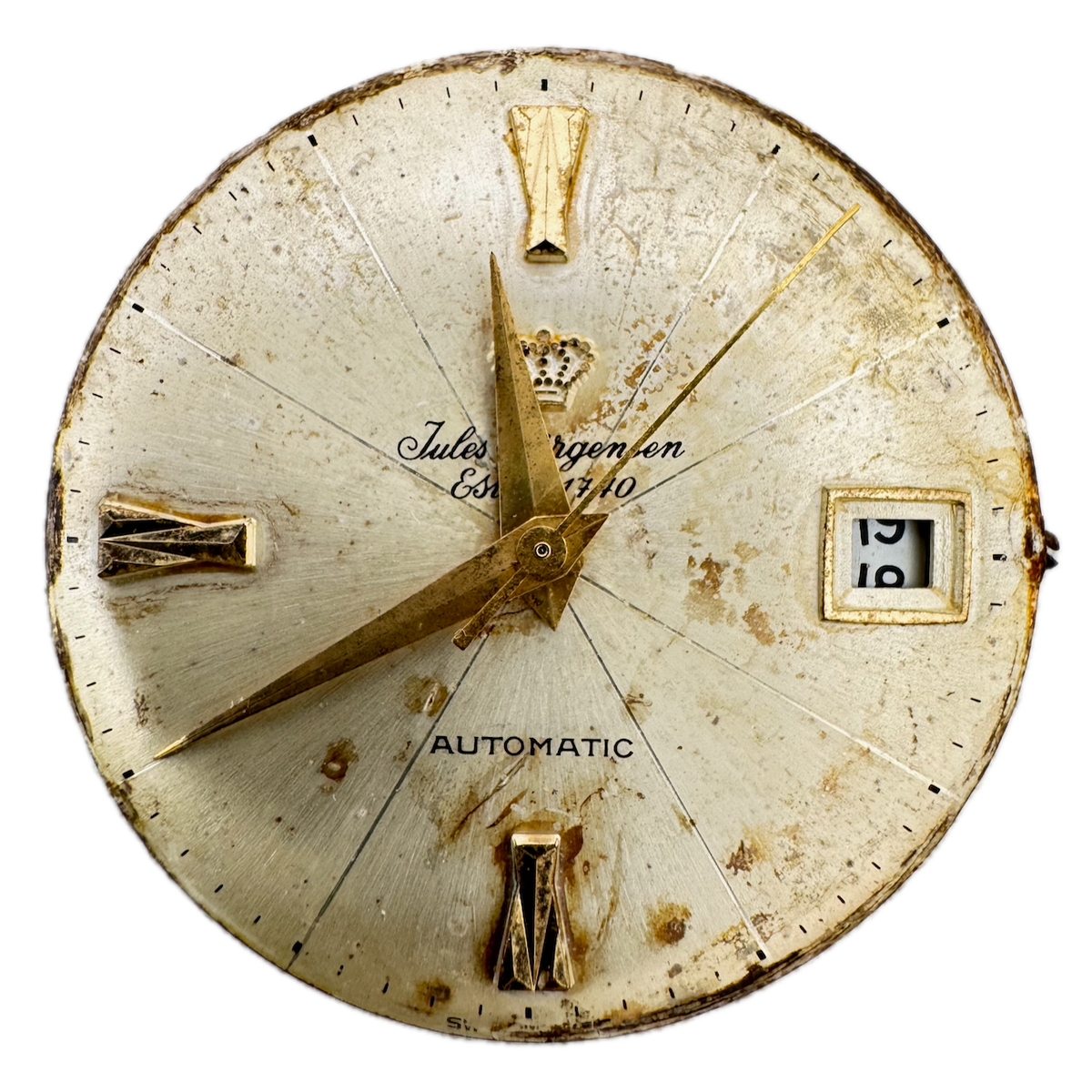 Jules Jurgensen Date 17 Jewel Automatic Men's Wristwatch Movement ETA 2452