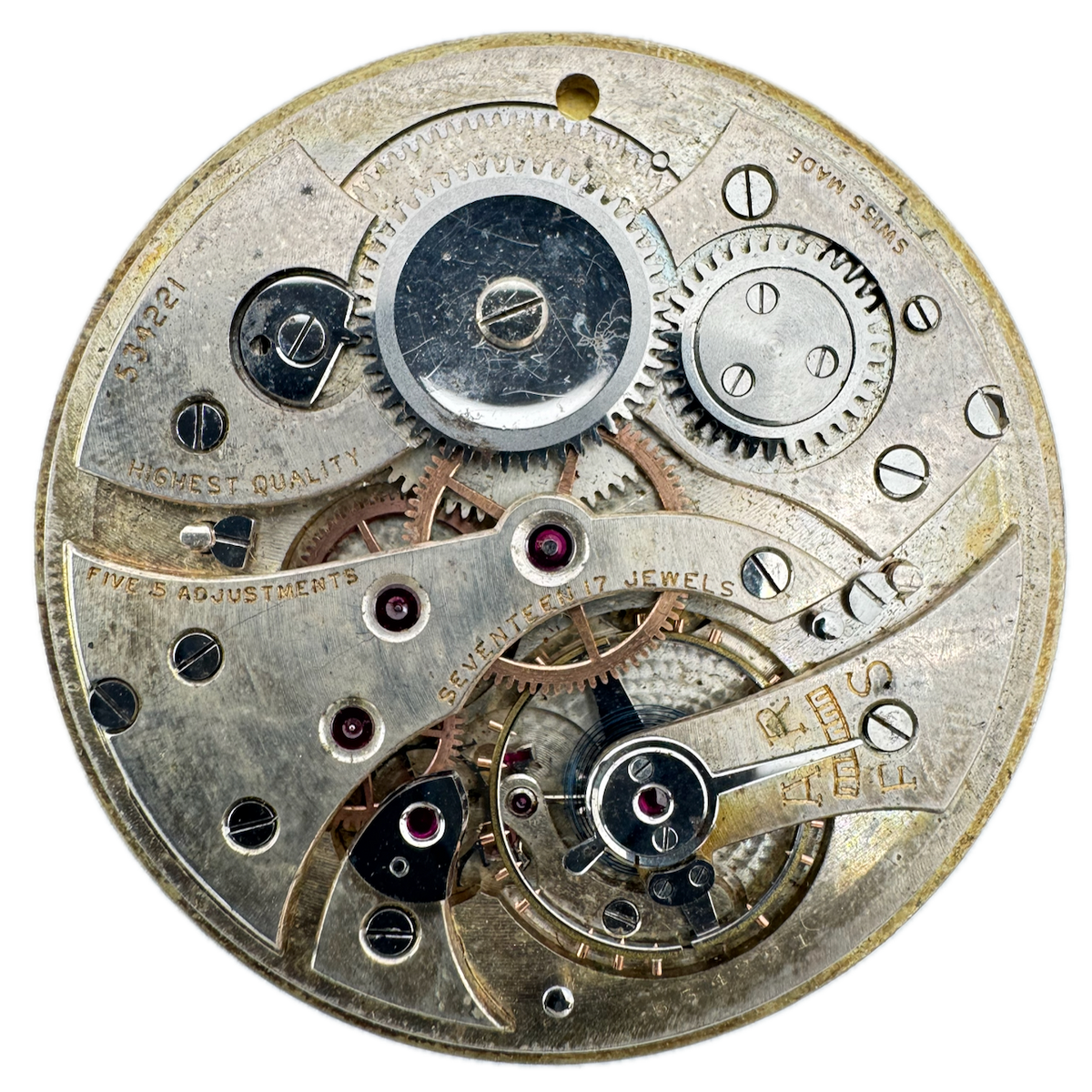 Antique 39.5mm Ankra Ultra Thin 17 Jewels Mechanical Pocket Watch Movement Swiss