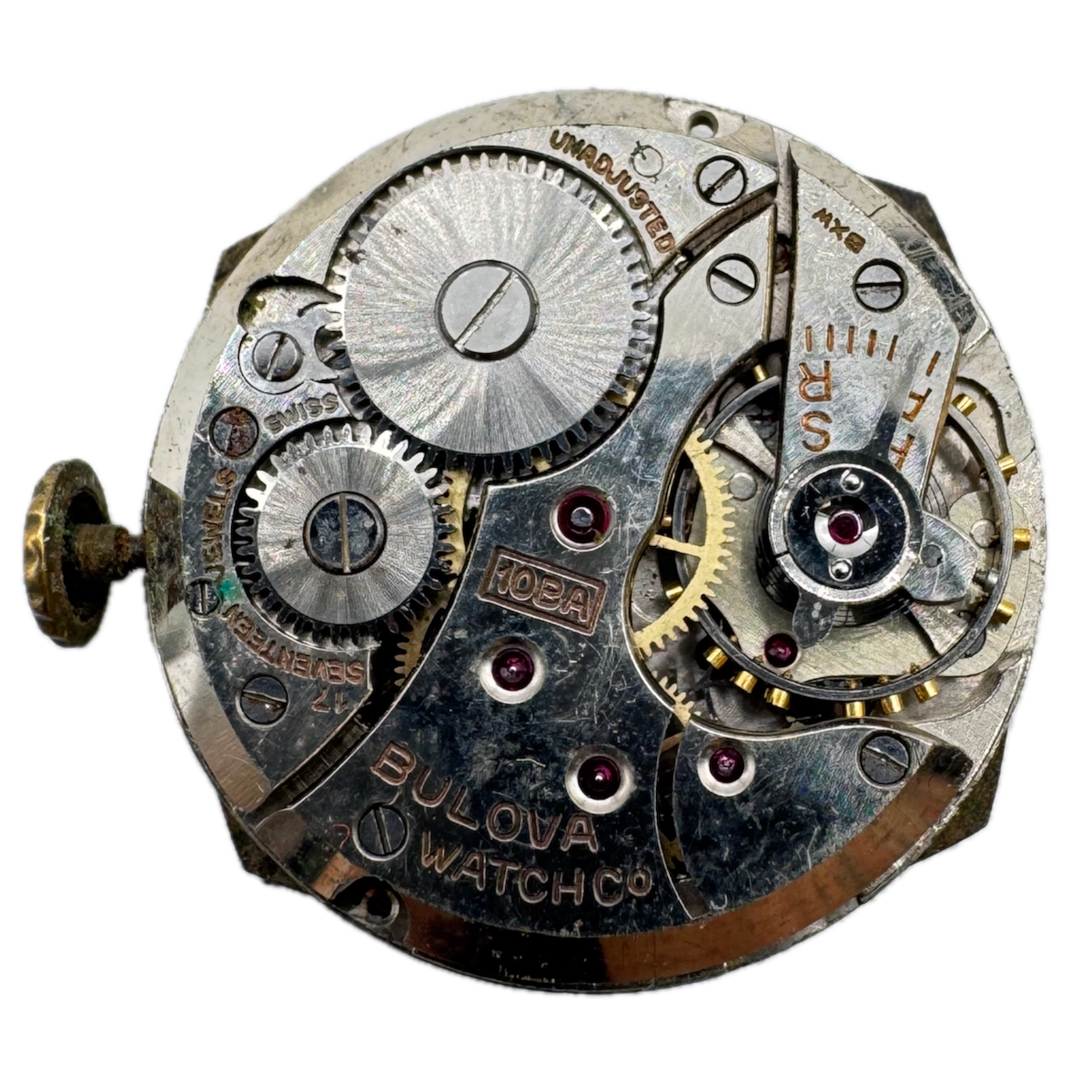 Vintage Bulova Square Mechanical Men's Wristwatch Movement 10 BA Swiss
