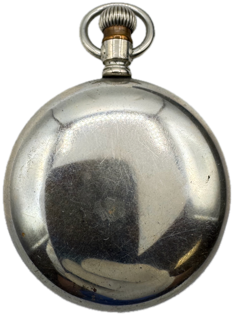 Antique 18s Illinois Swingout Open Face Pocket Watch Case Nickel Silver USA
