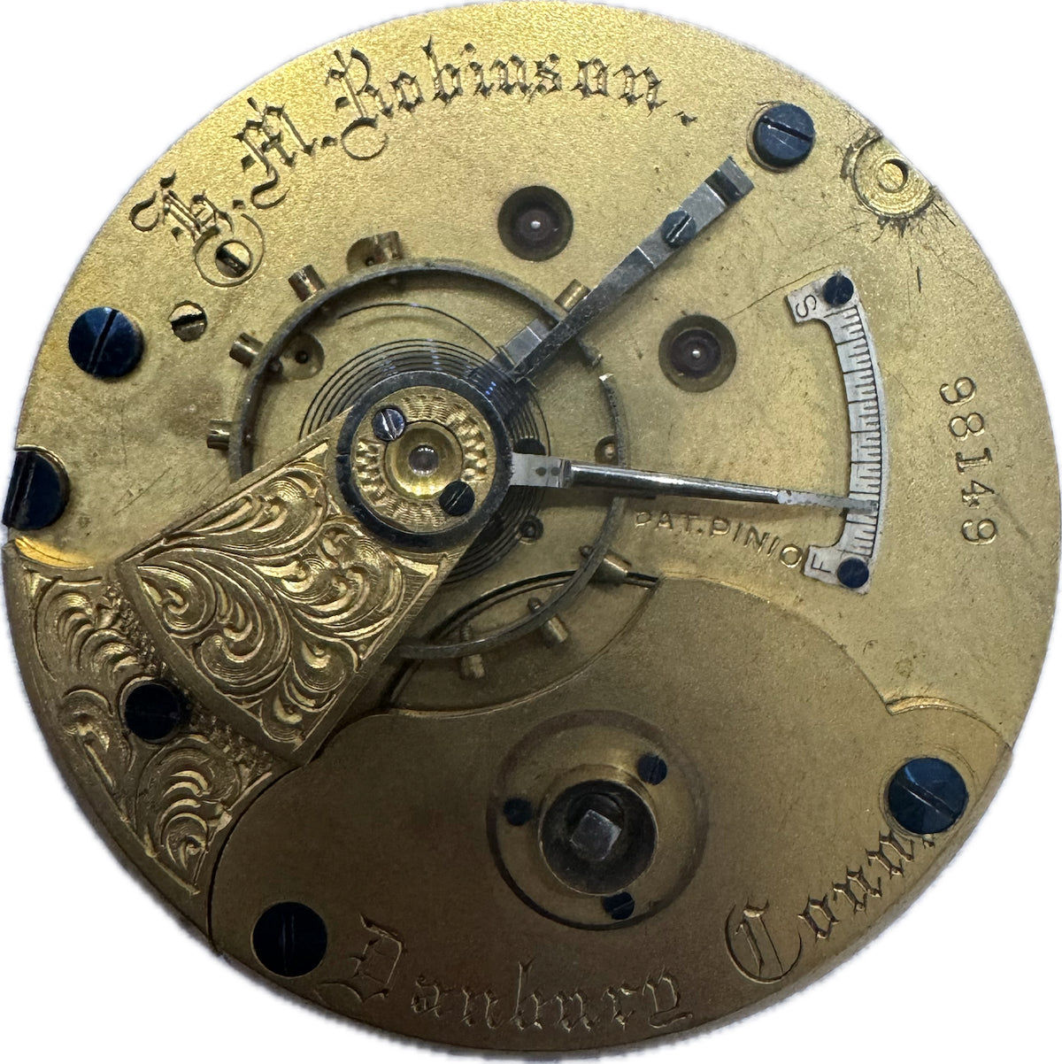 Antique 18 Size 1880 Rockford T.M. Robinson Key Wind Pocket Watch Movement USA