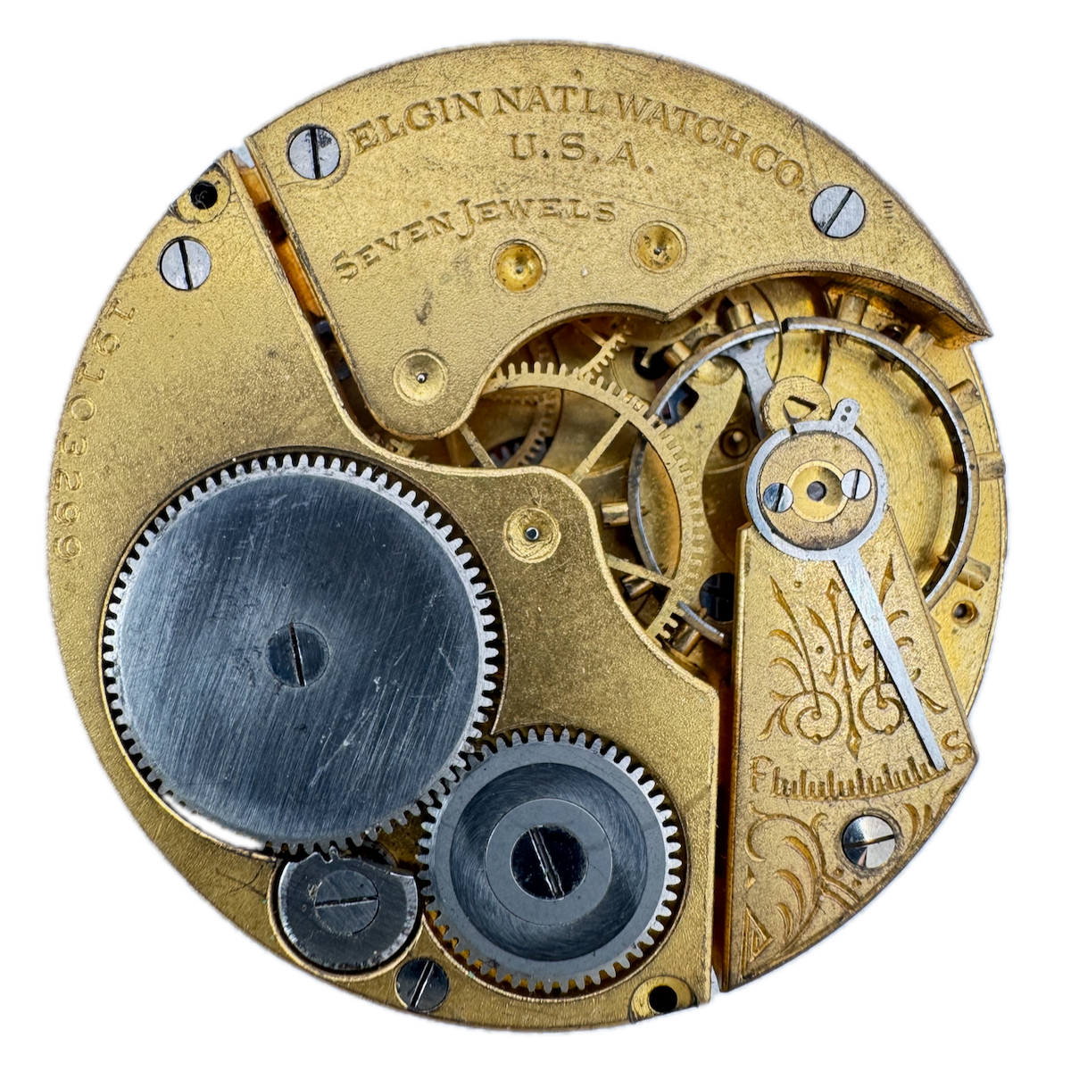 Antique 16s 1917 Elgin 7 Jewel Mechanical Pocket Watch Movement 293 USA