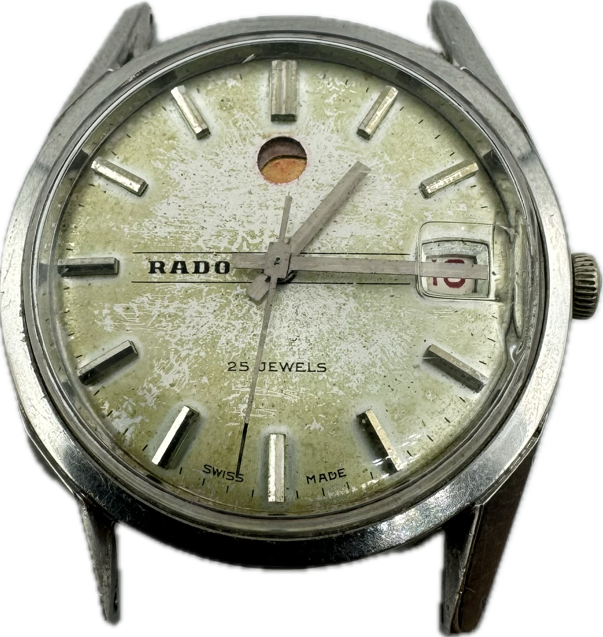 Vintage 35mm Rado 11781 World Travel 25 Jewel Men's Automatic Wristwatch Steel